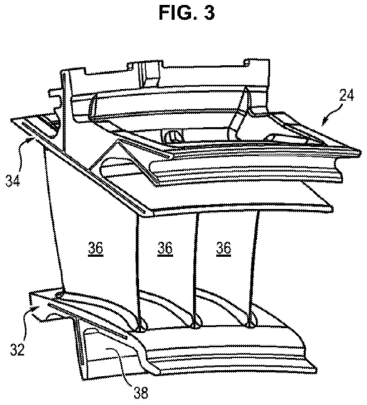 Patent US12492650 Figure 3 – Turbojet engine nozzle ring for an aircraft