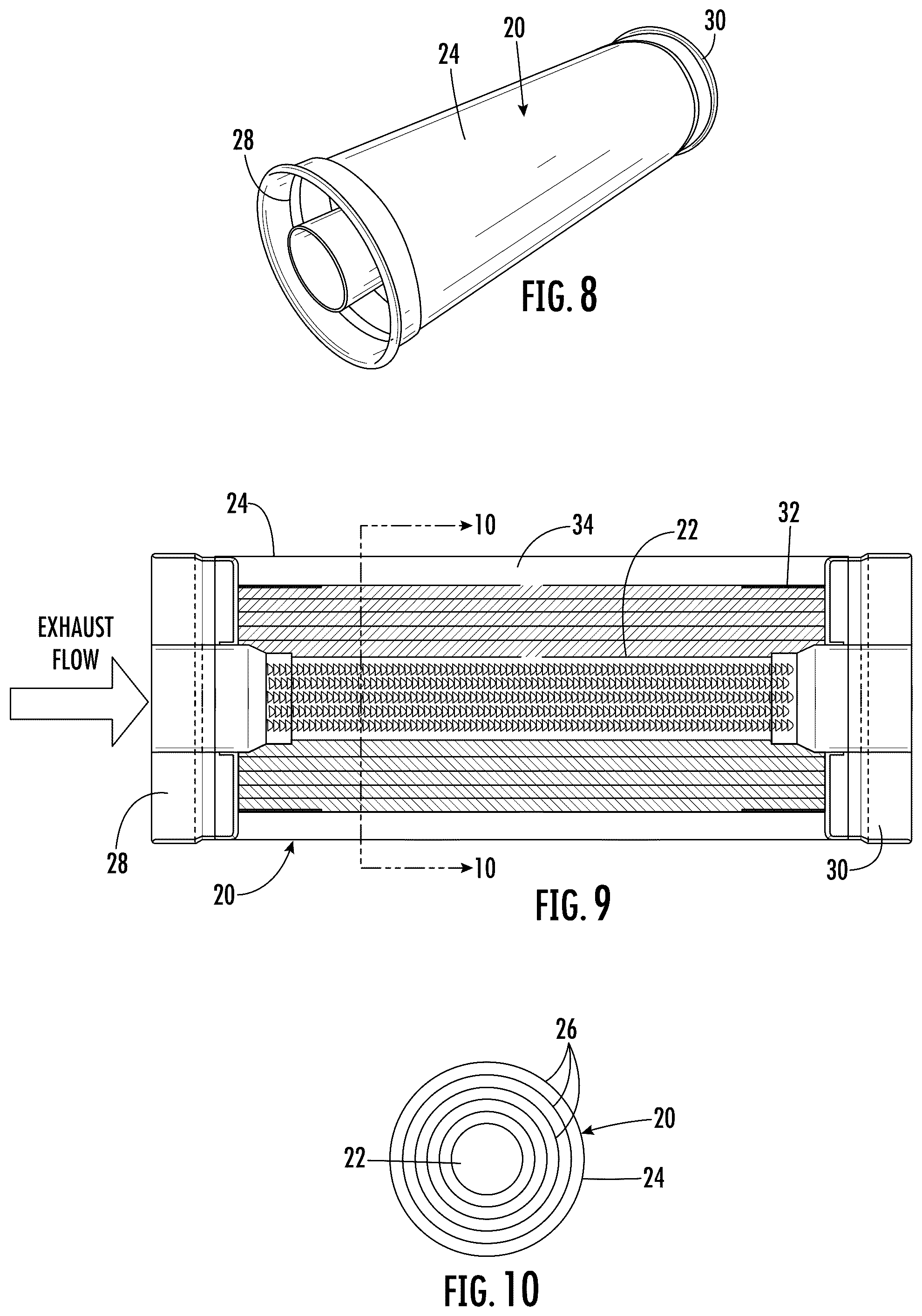 Patent US12492654 Figure 4 – Sound absorbing element with low profile micro-louver slits and muffler assembly using the same