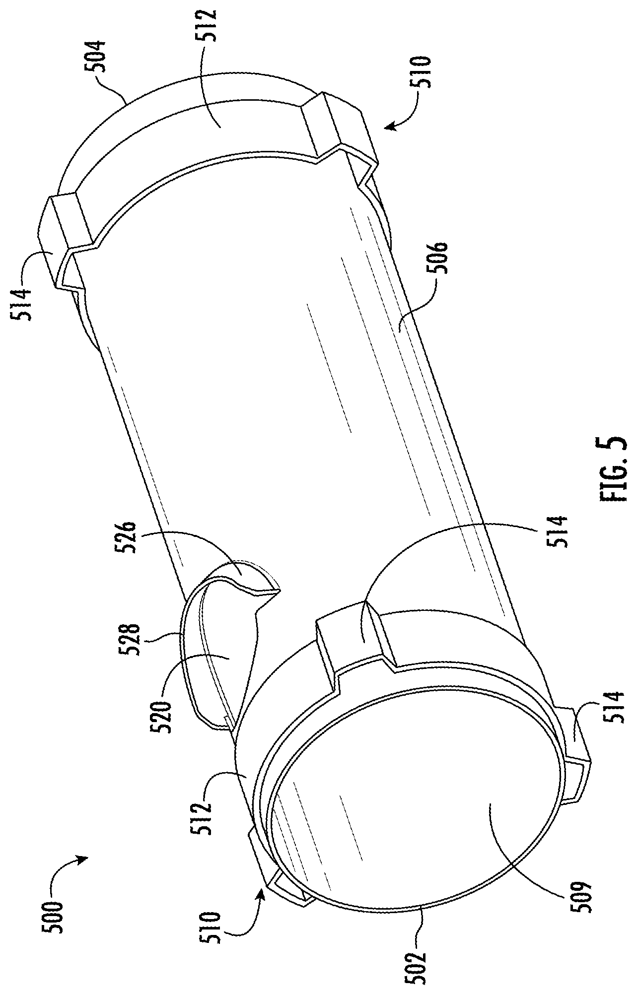 Patent US12492656 Figure 5 – Decomposition chambers for aftertreatment systems