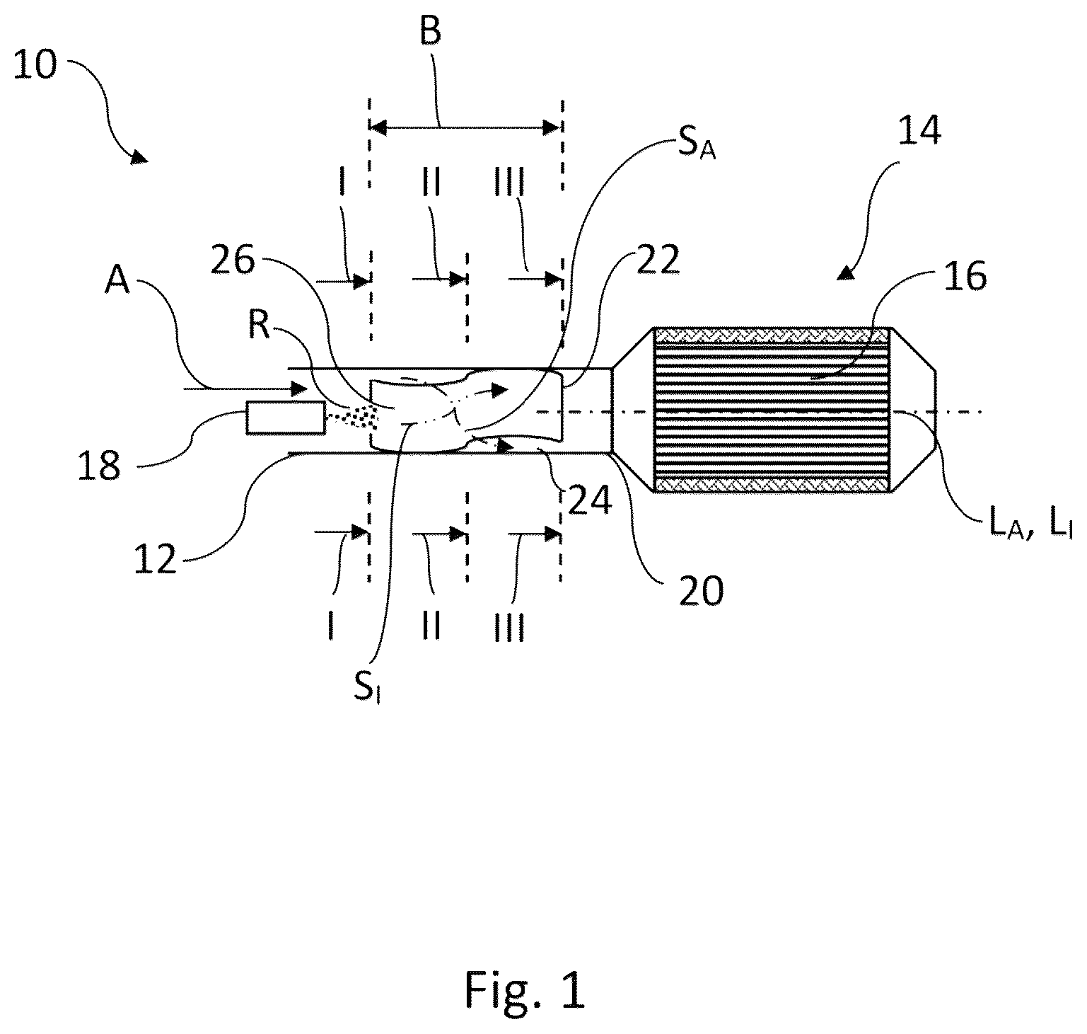 Patent US12492657 Figure 1 – Exhaust gas system for an internal combustion engine