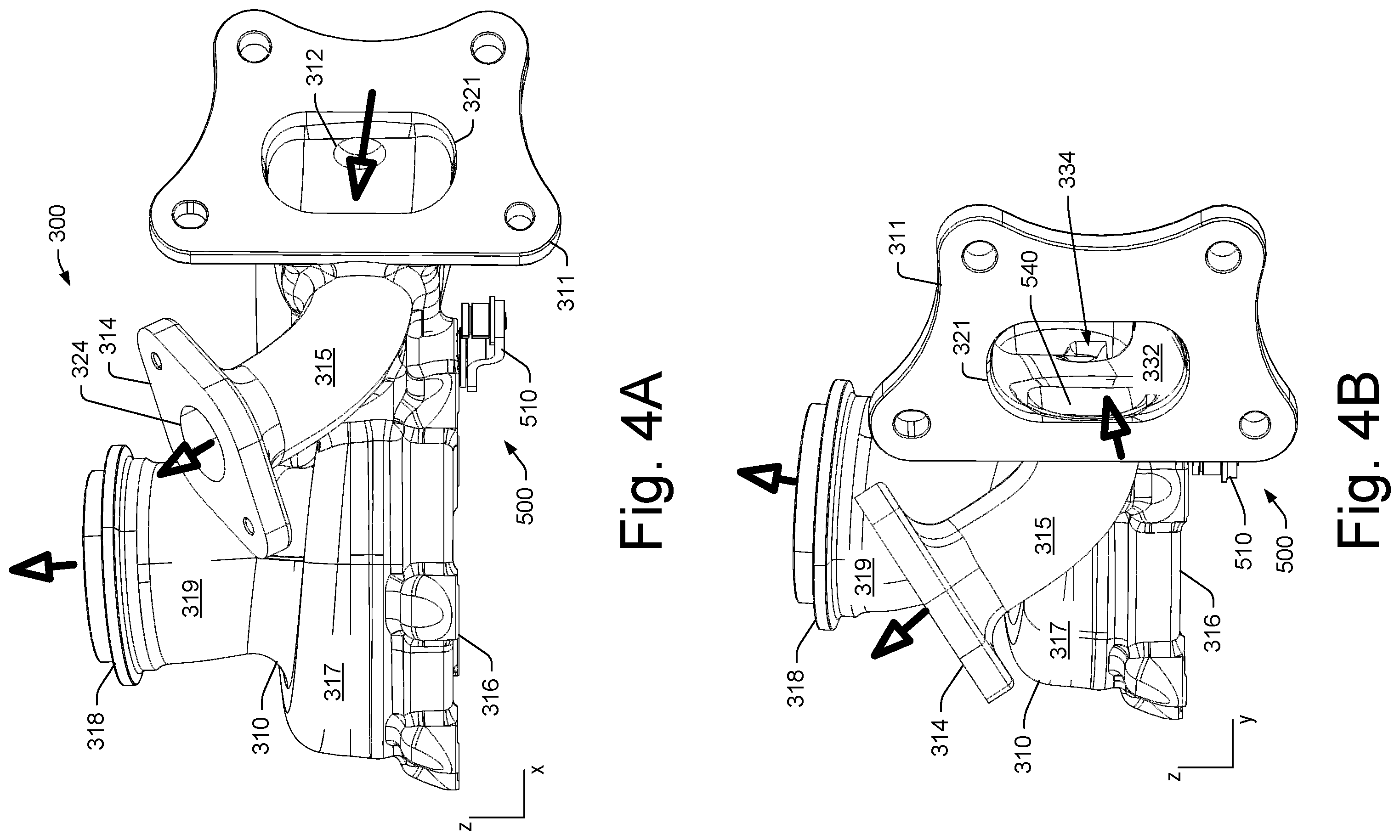 Patent US12492659 Figure 4 – Turbocharger turbine housing assembly