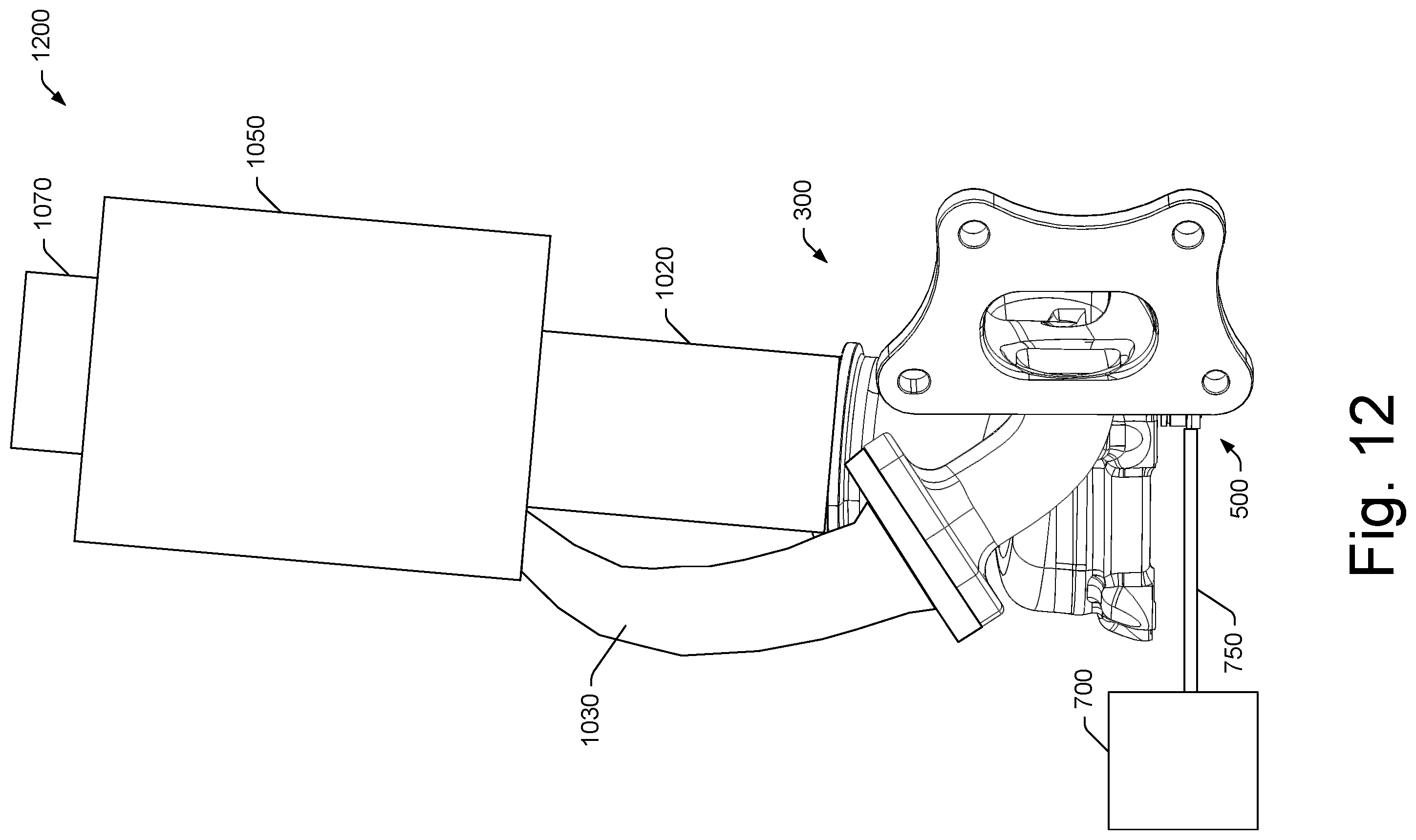 Patent US12492659 Figure 12 – Turbocharger turbine housing assembly