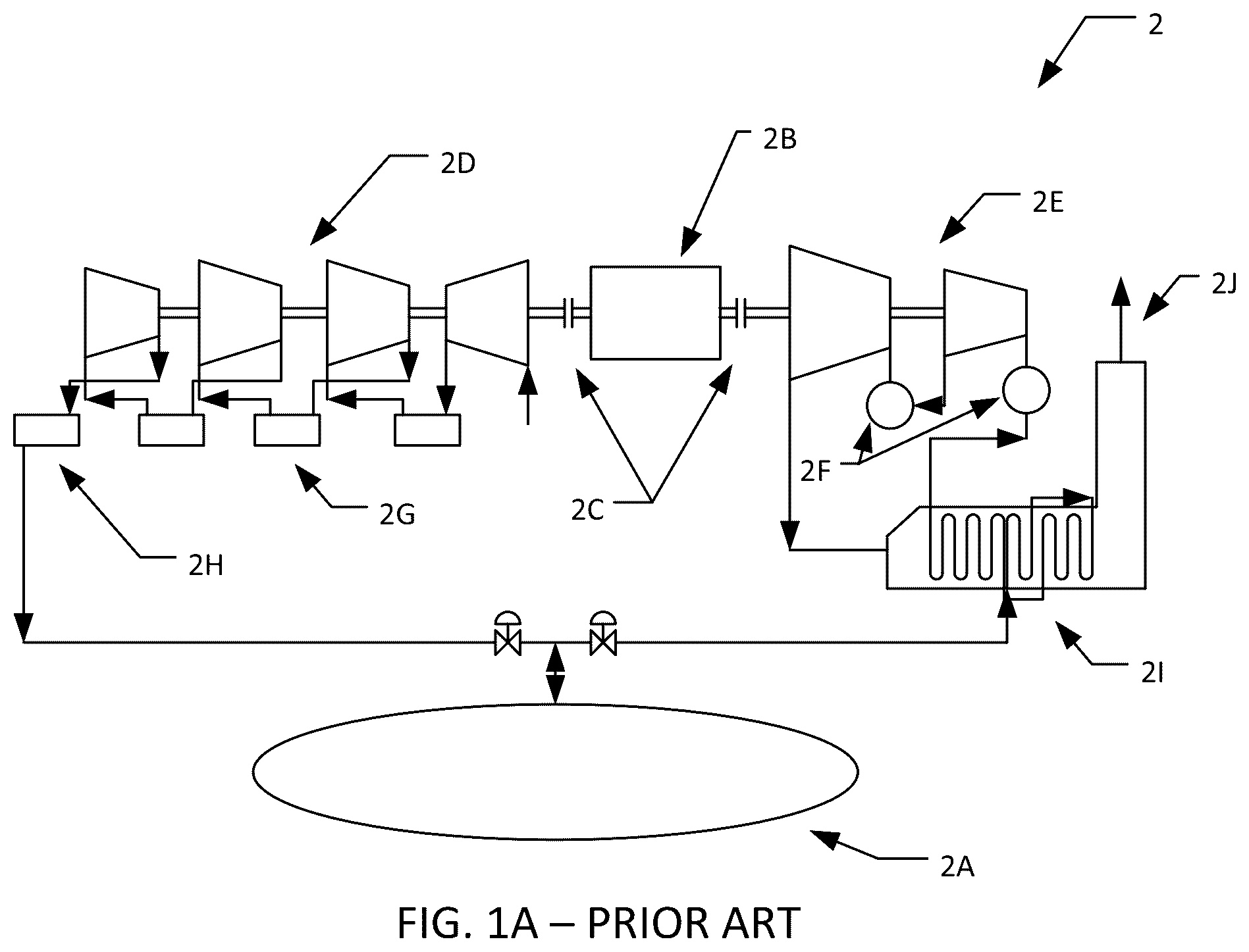Patent US12492661 Figure 1 – Combined energy storage turbine and simple cycle peaker system