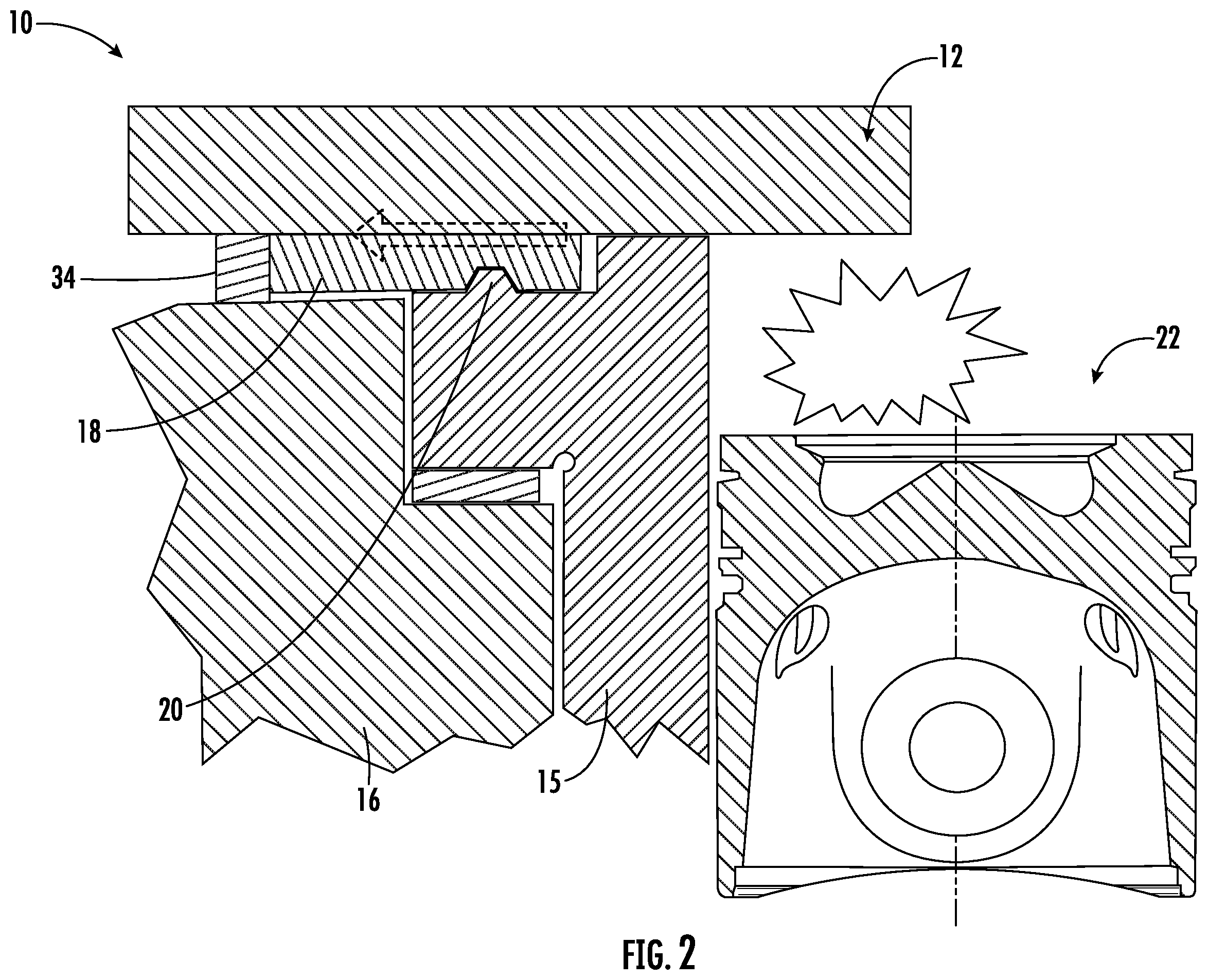 Patent US12492667 Figure 2 – Cylinder head joint gas leakage mitigation