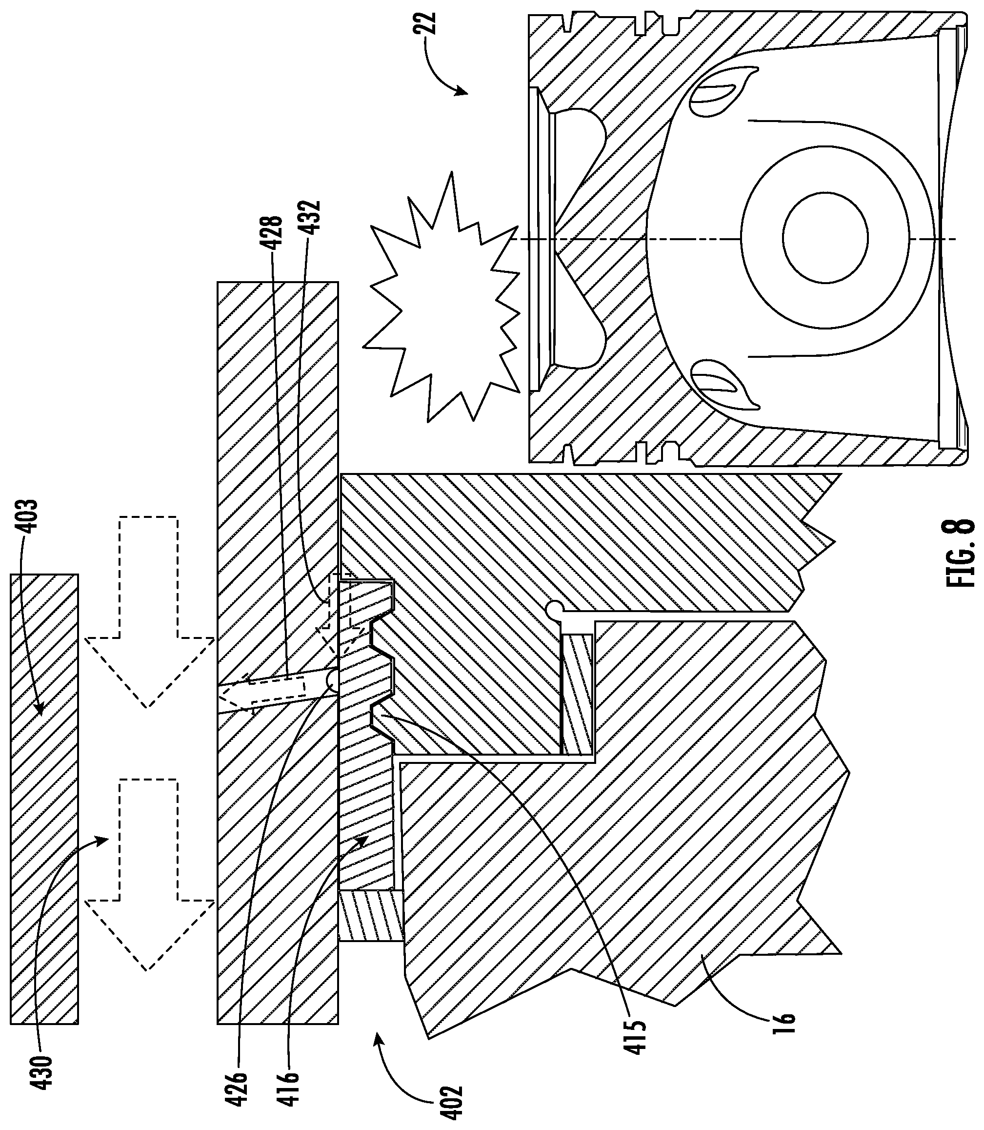 Patent US12492667 Figure 8 – Cylinder head joint gas leakage mitigation