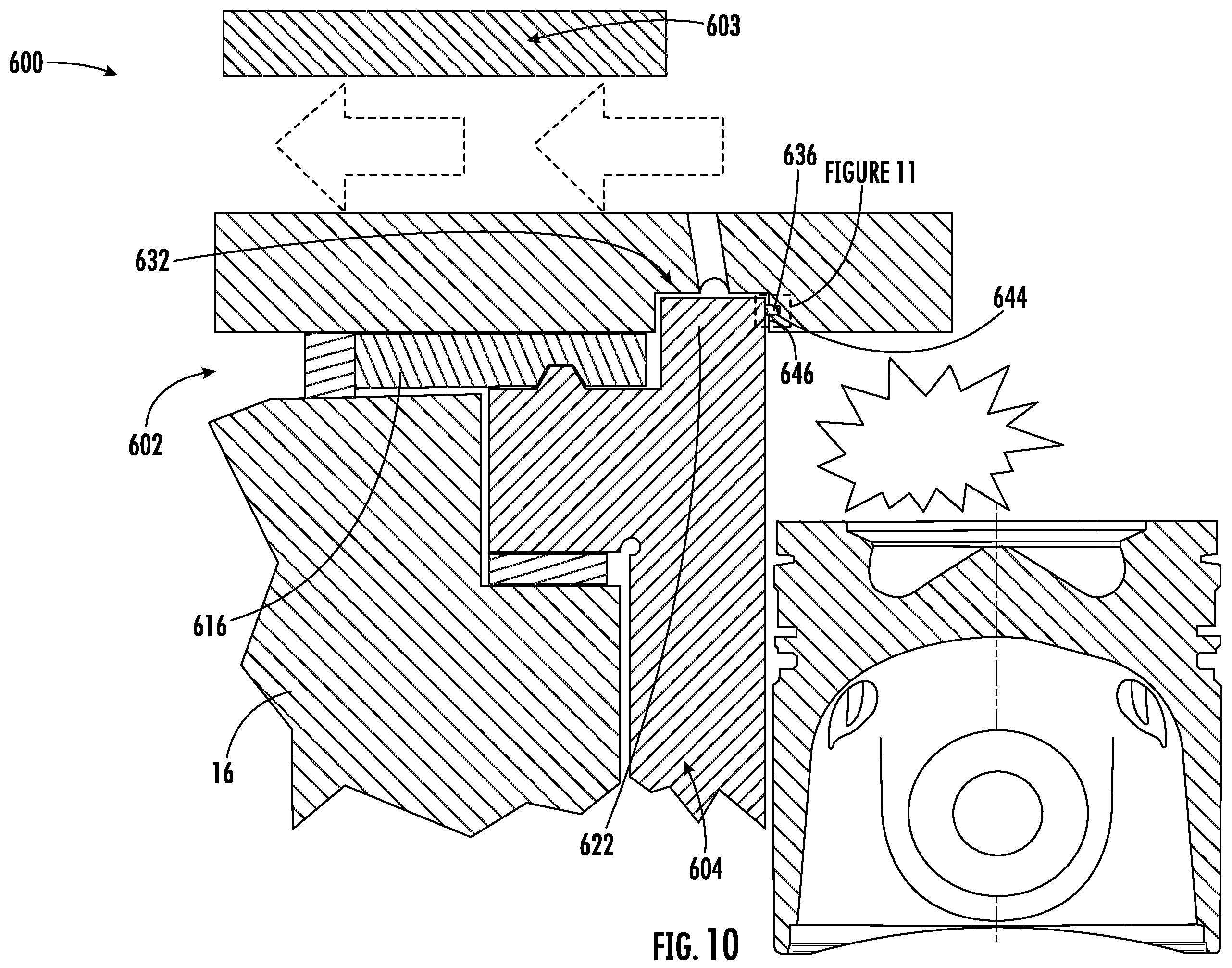 Patent US12492667 Figure 10 – Cylinder head joint gas leakage mitigation
