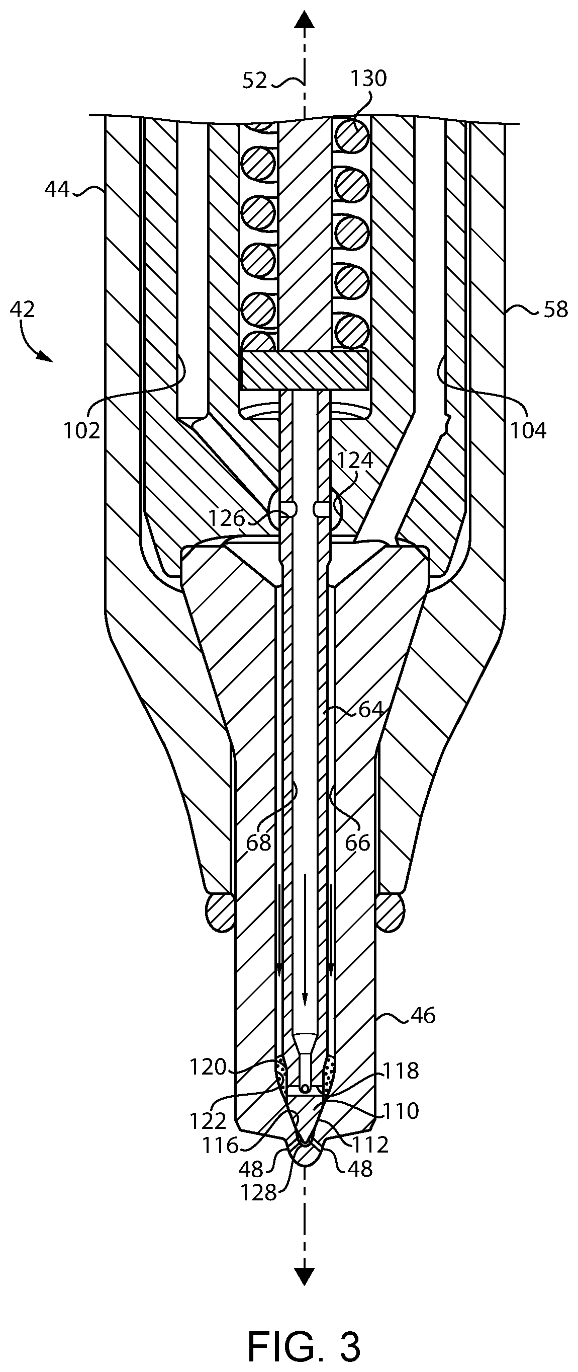 Patent US12492670 Figure 3 – Dual fuel system having dual fuel injector and engine operating method