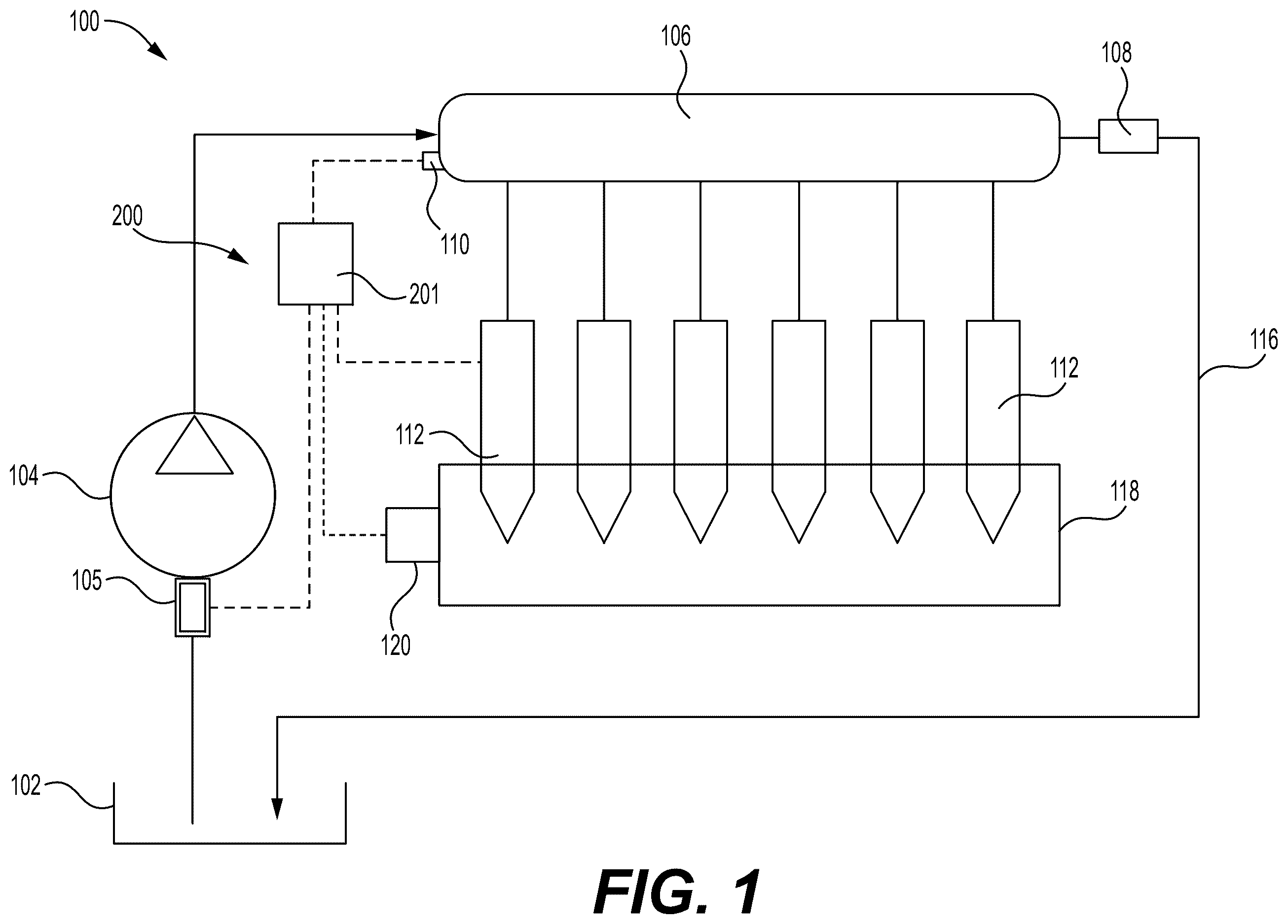 Patent US12492672 Figure 1 – Identifying and counting common rail fuel system pressure relief valve opening events
