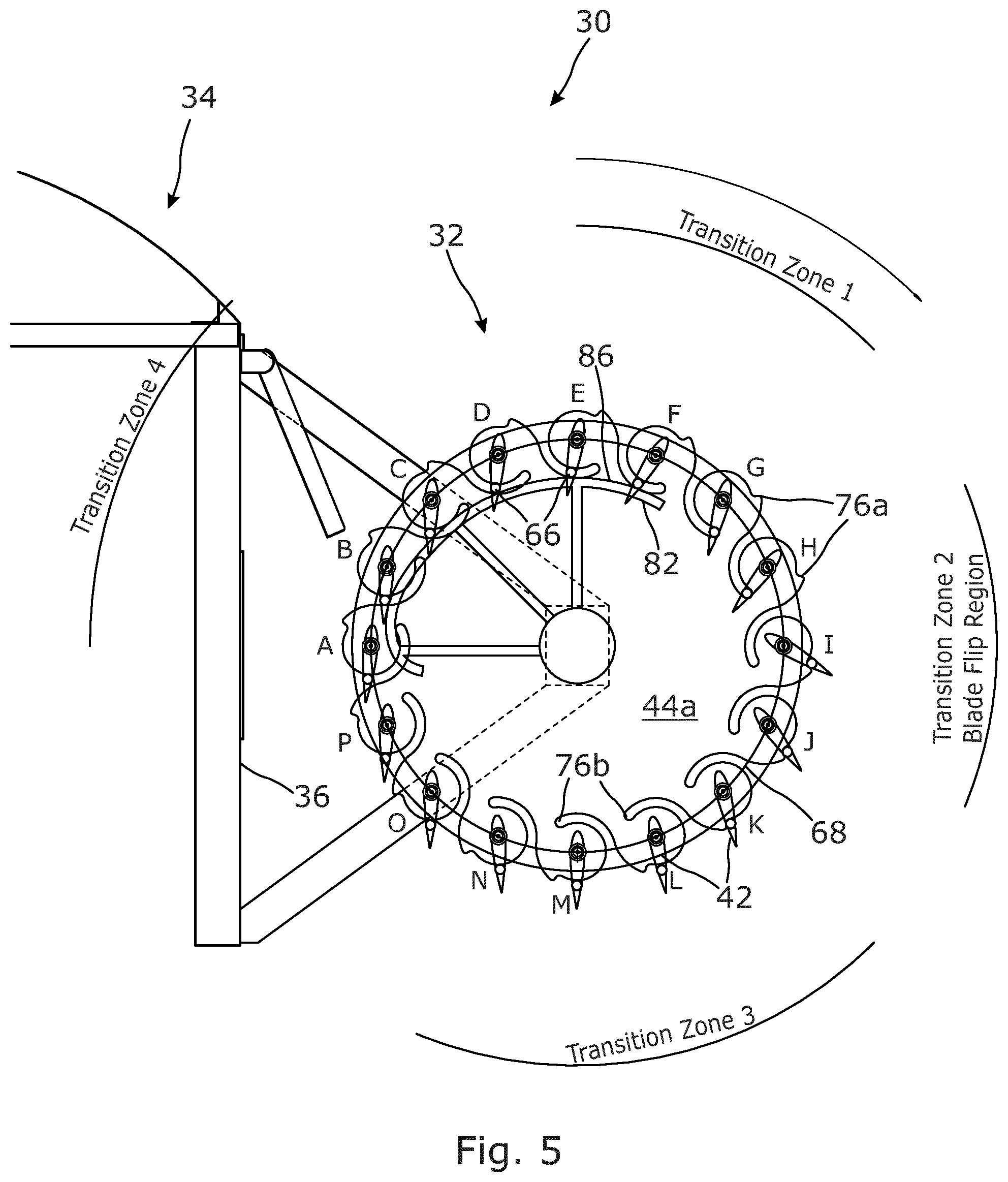 Patent US12492675 Figure 4 – Blade pitch control arrangement