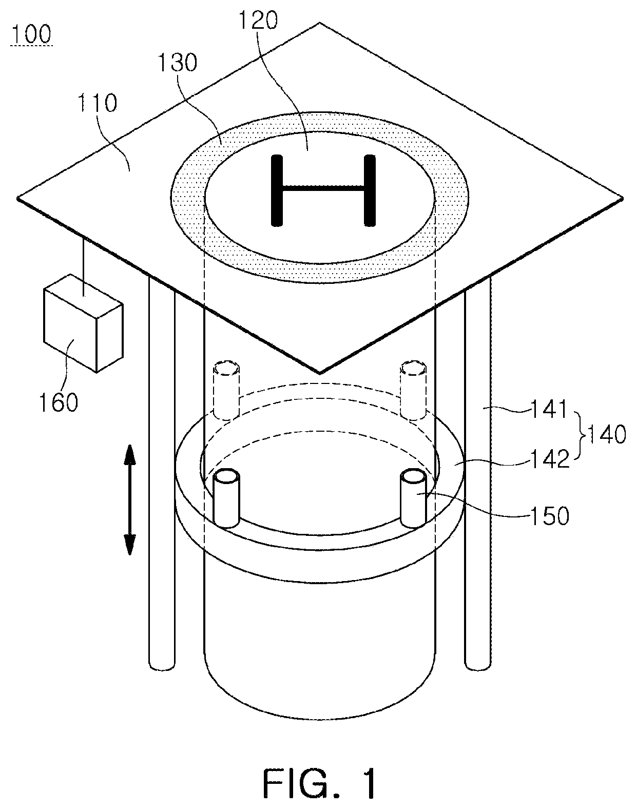 Patent US12492680 Figure 1 – Vertiport including wind power generation system