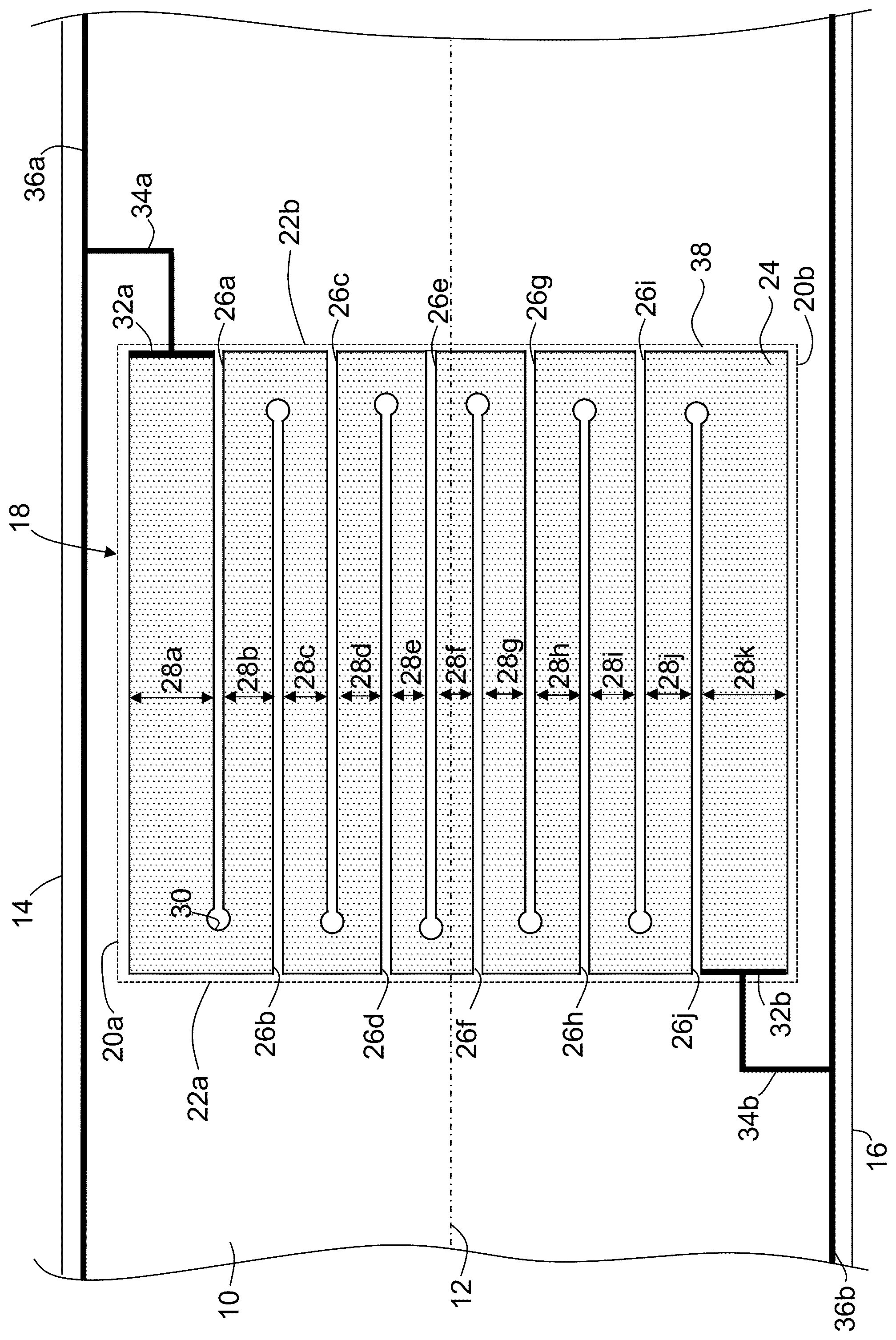 Patent US12492683 Figure 1 – Heating element for an outer surface of a wind turbine rotor blade