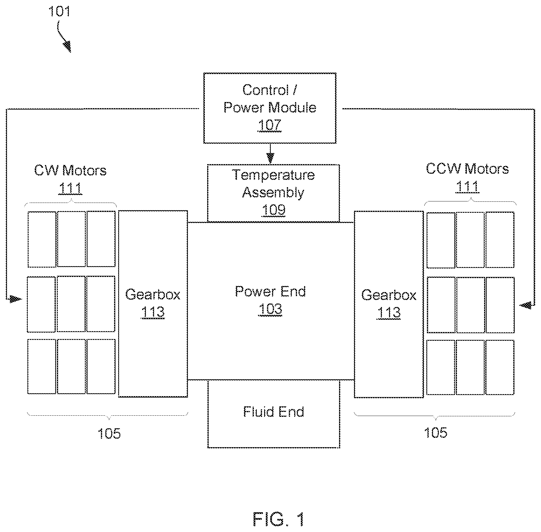 Patent US12492689 Figure 1 – Frac pump system