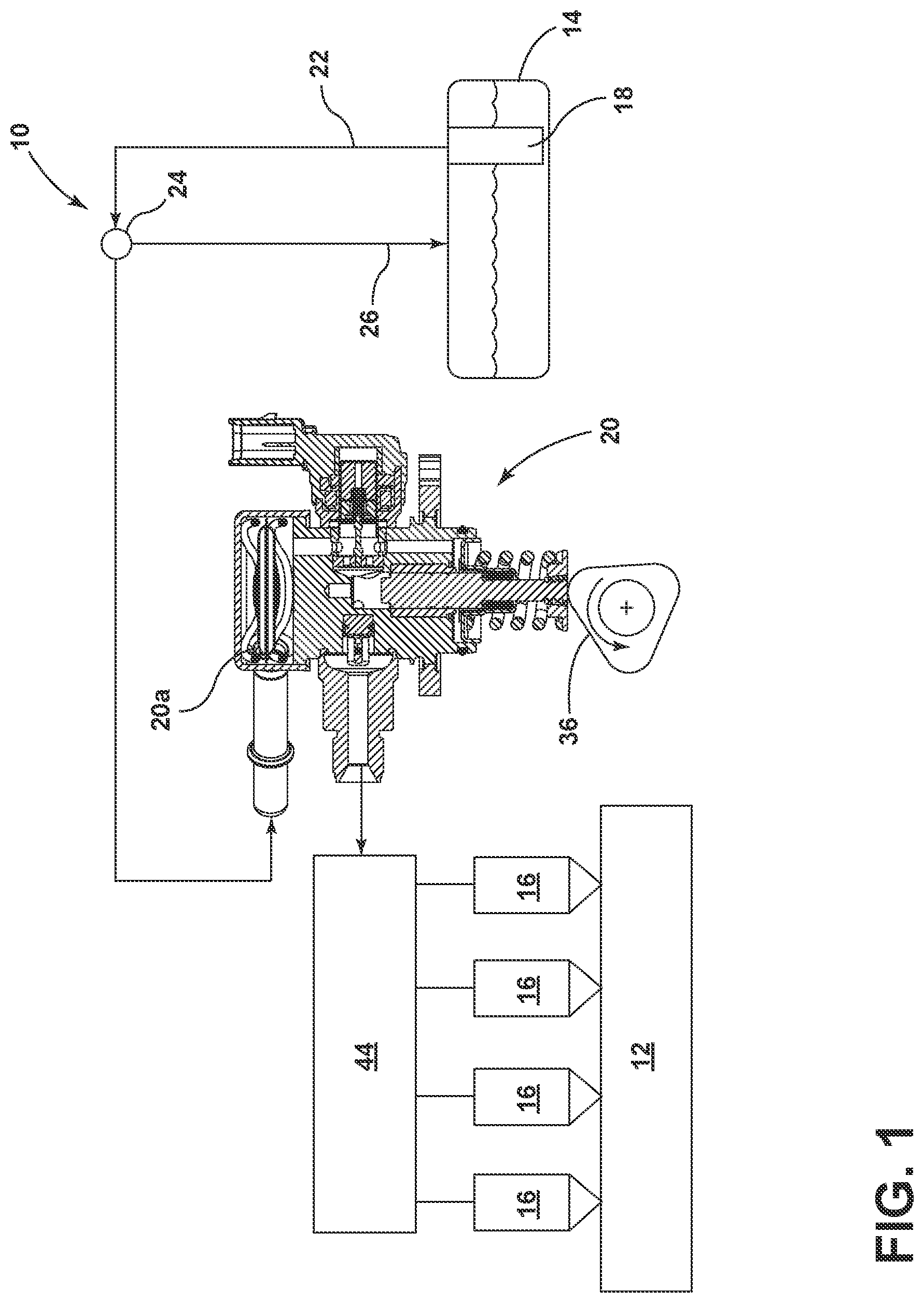 Patent US12492690 Figure 1 – Overmolded coil assembly for a fuel pump