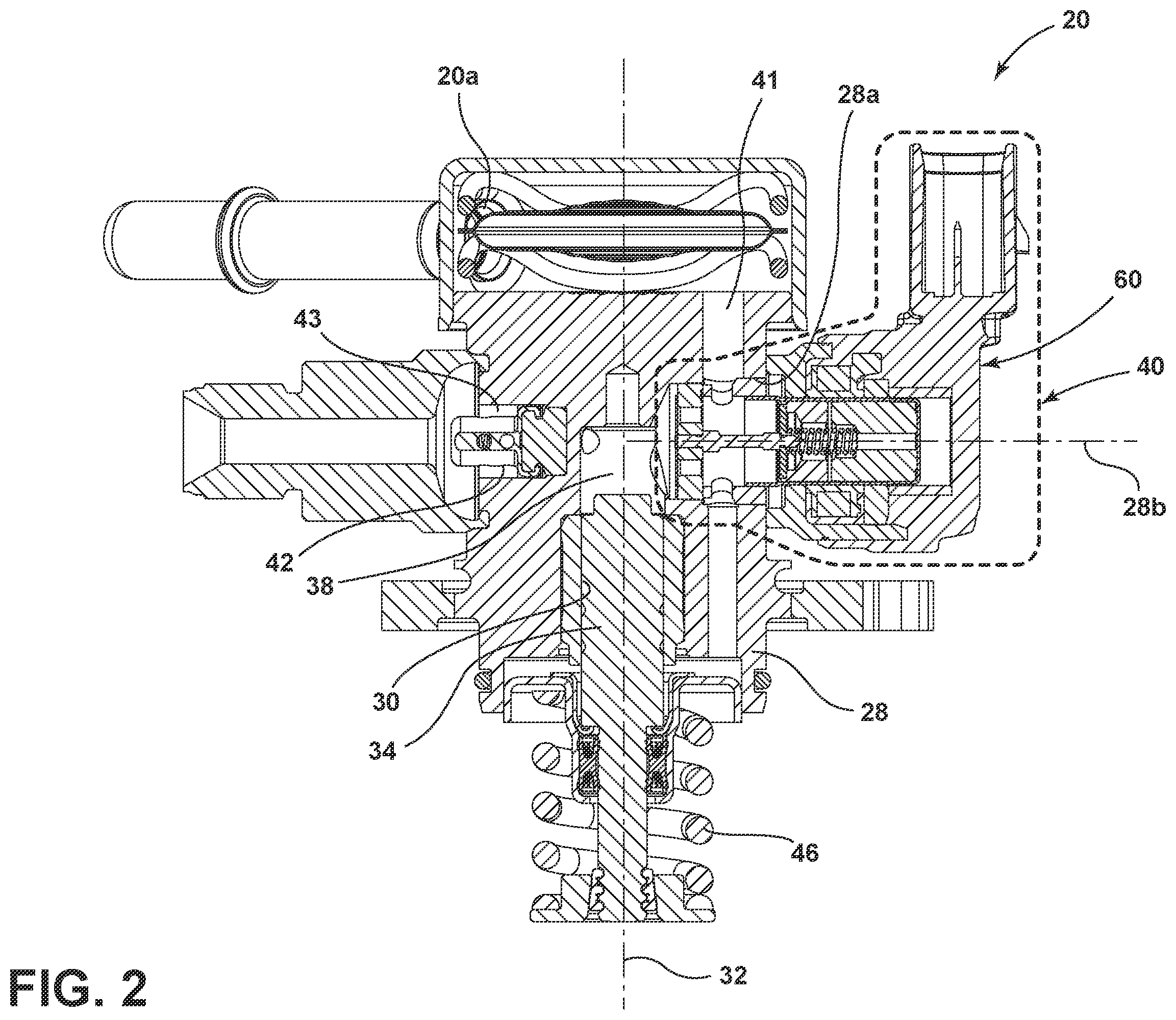 Patent US12492690 Figure 2 – Overmolded coil assembly for a fuel pump