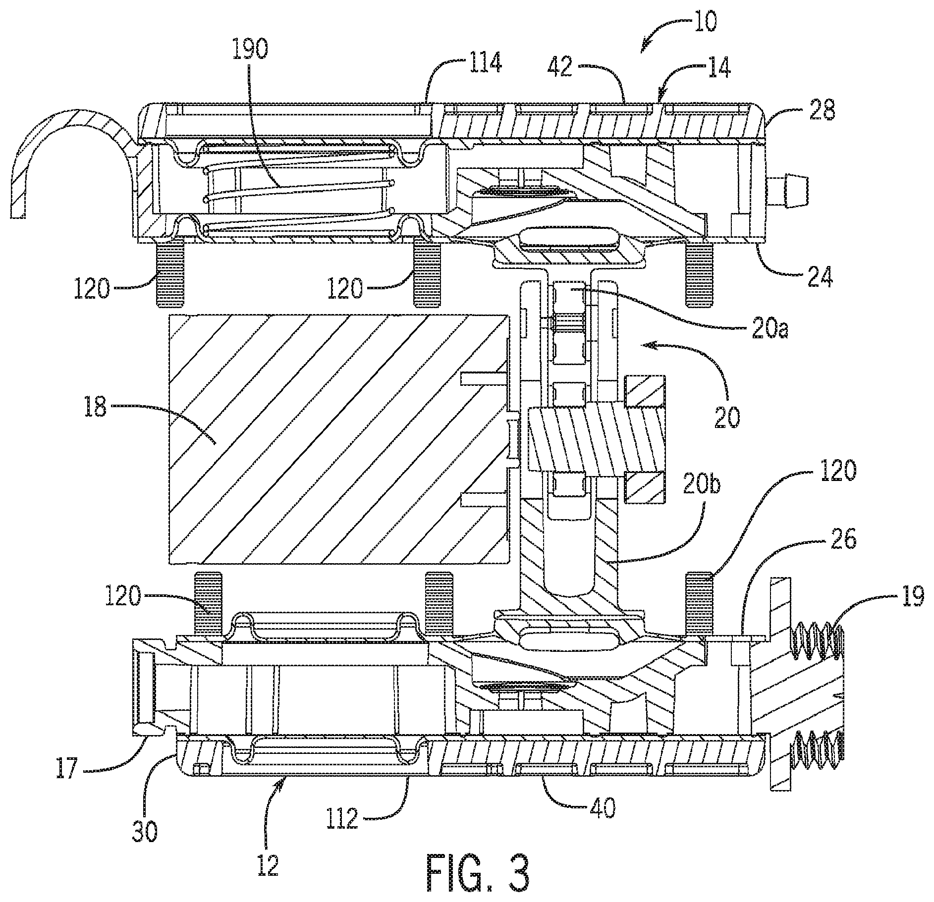 Patent US12492694 Figure 3 – Personal air sampling pump assembly