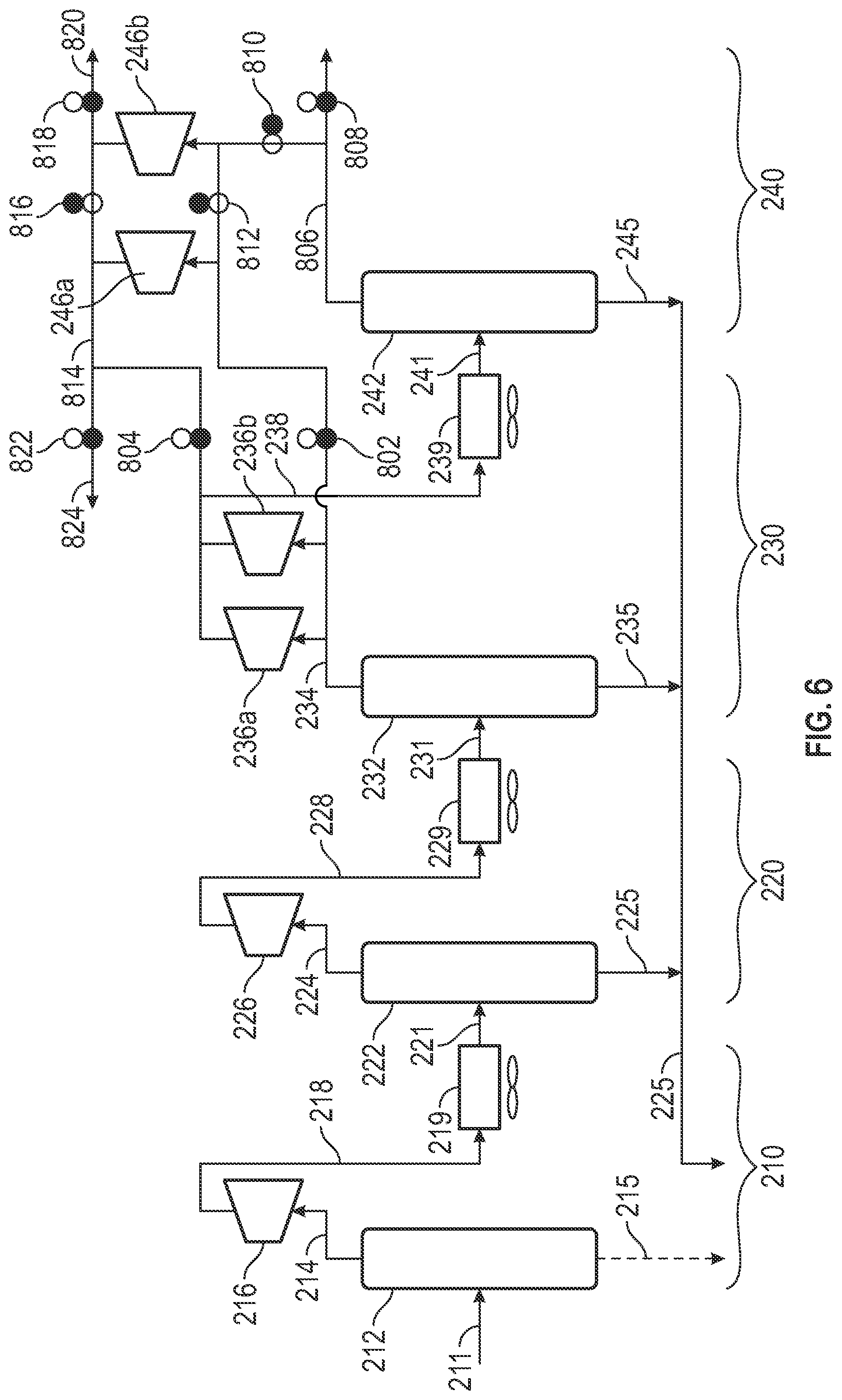Patent US12492695 Figure 6 – Reconfigurable multi-stage gas compressor