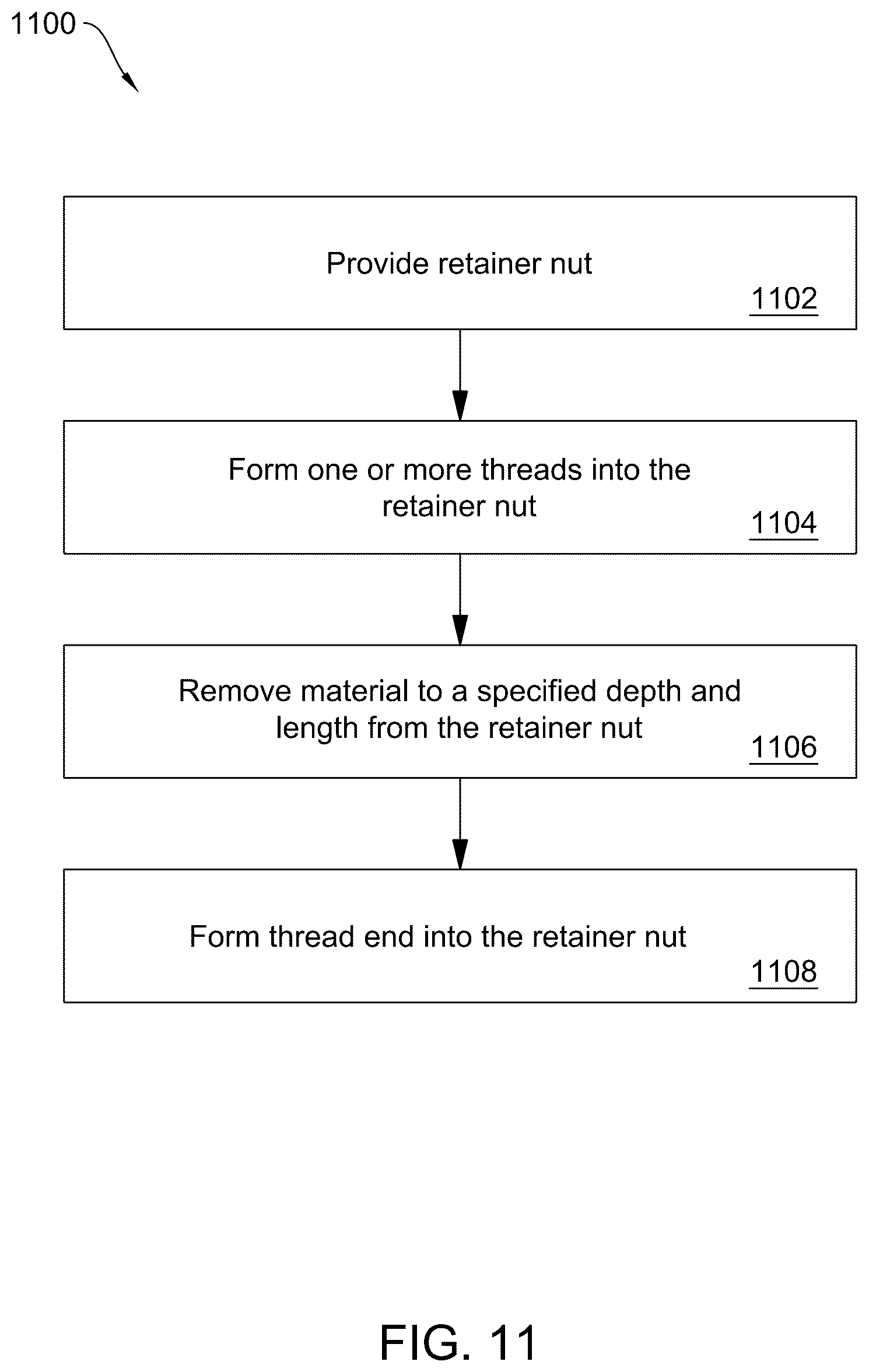 Patent US12492697 Figure 11 – System and method for reduced thread stress for buttress style threads used in frac pump fluid ends