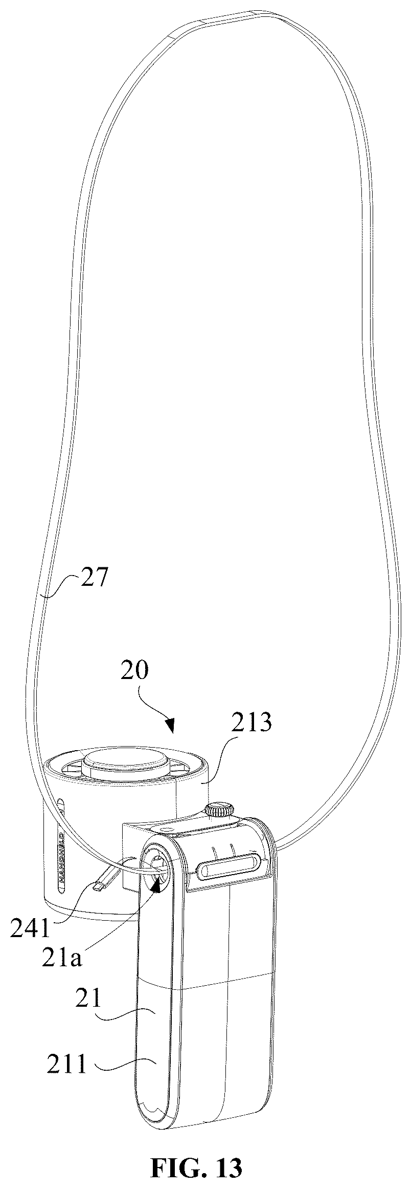 Patent US12492703 Figure 13 – Handheld fan