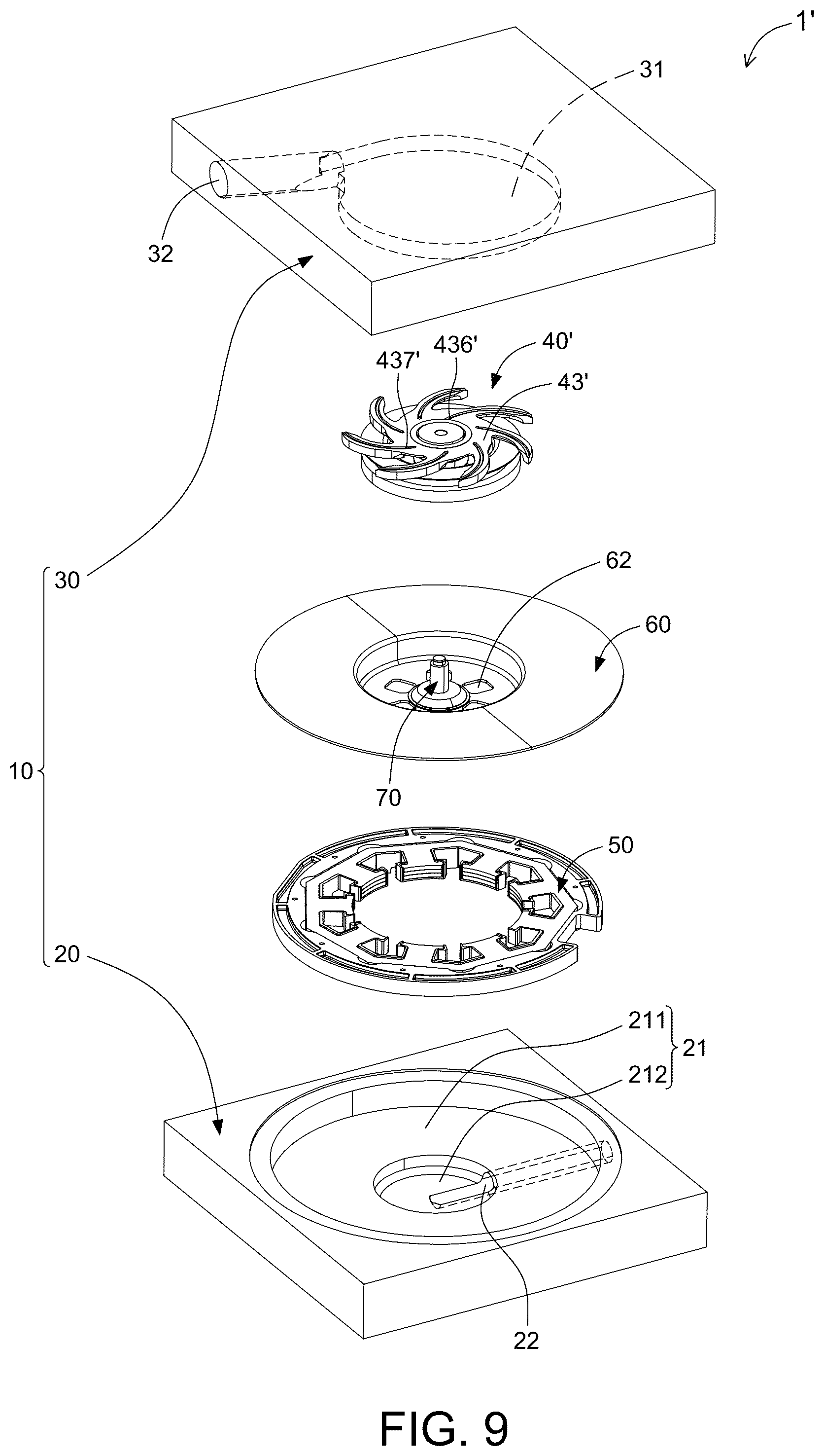 Patent US12492705 Figure 7 – Water pump structure and rotor thereof