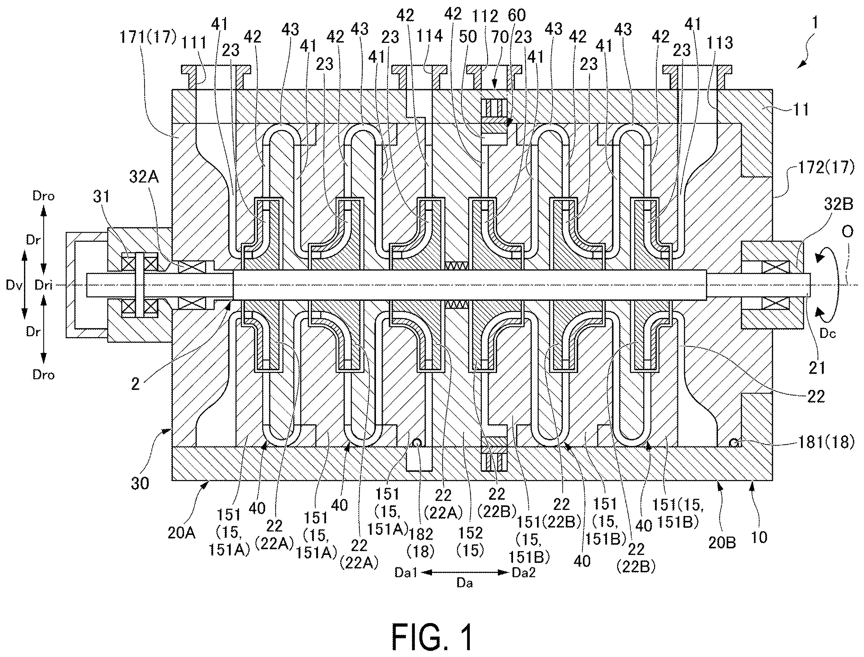 Patent US12492709 Figure 1 – Centrifugal compressor