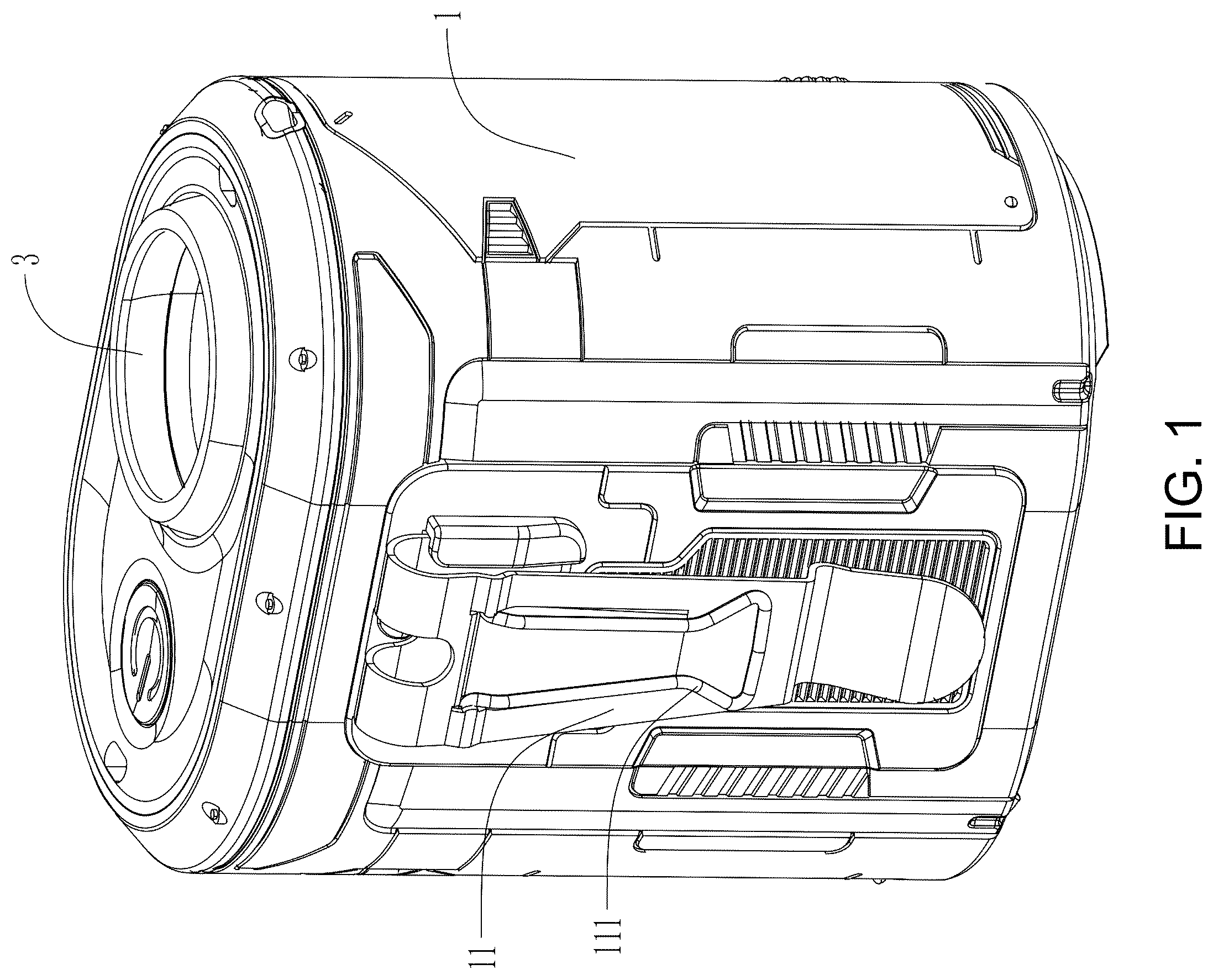 Patent US12492712 Figure 1 – Waist hanging fan