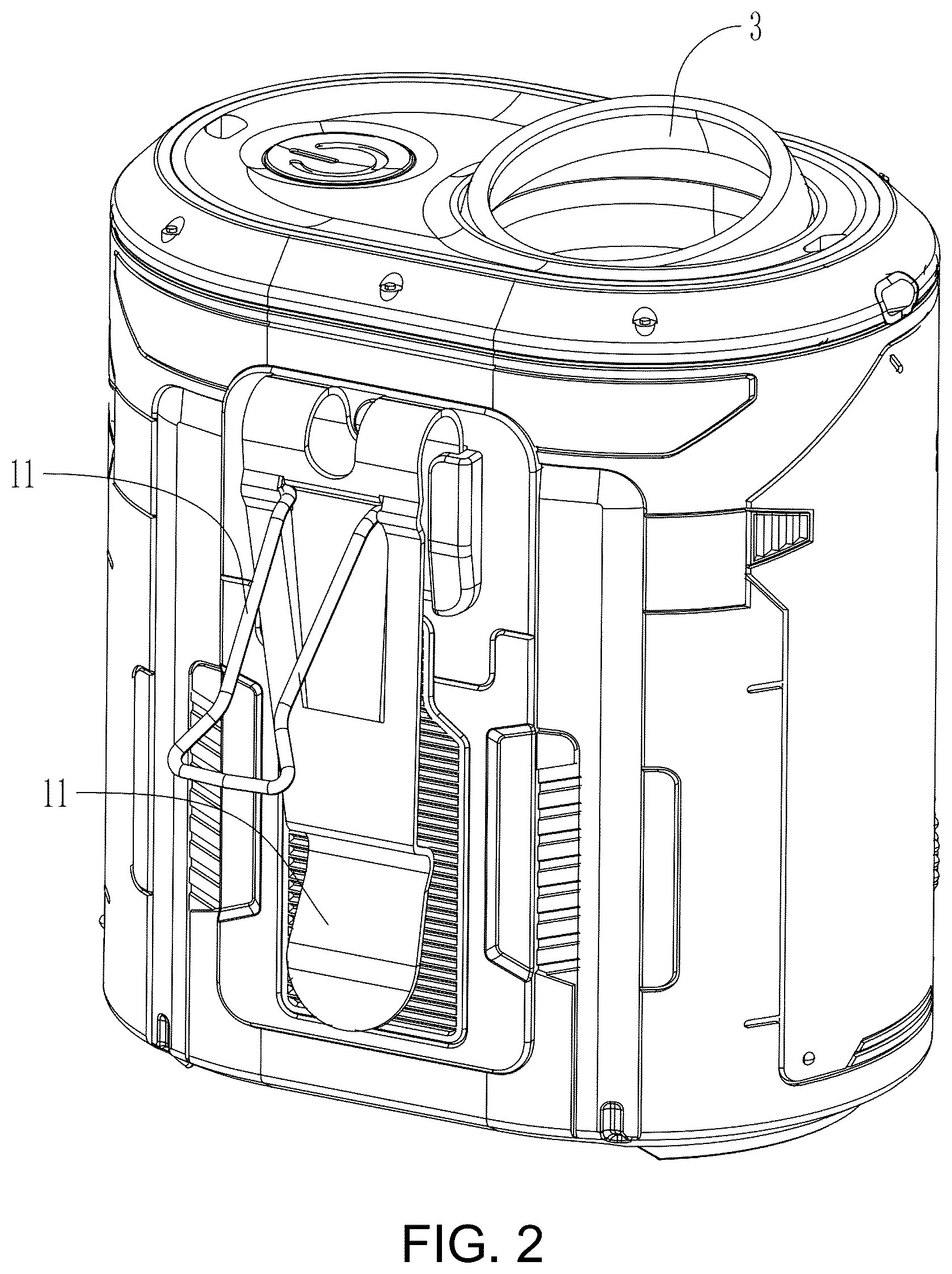 Patent US12492712 Figure 2 – Waist hanging fan