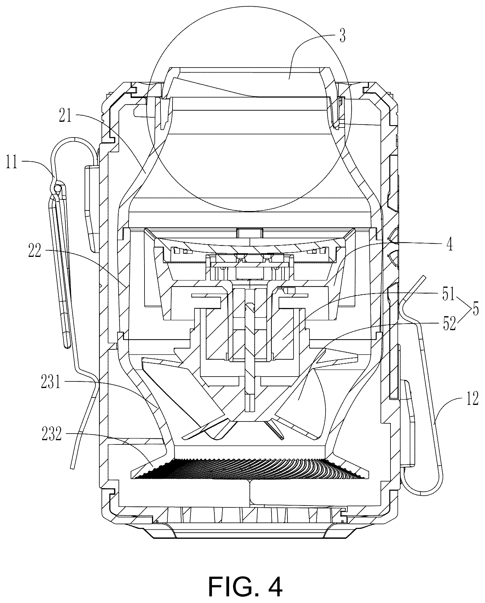 Patent US12492712 Figure 4 – Waist hanging fan