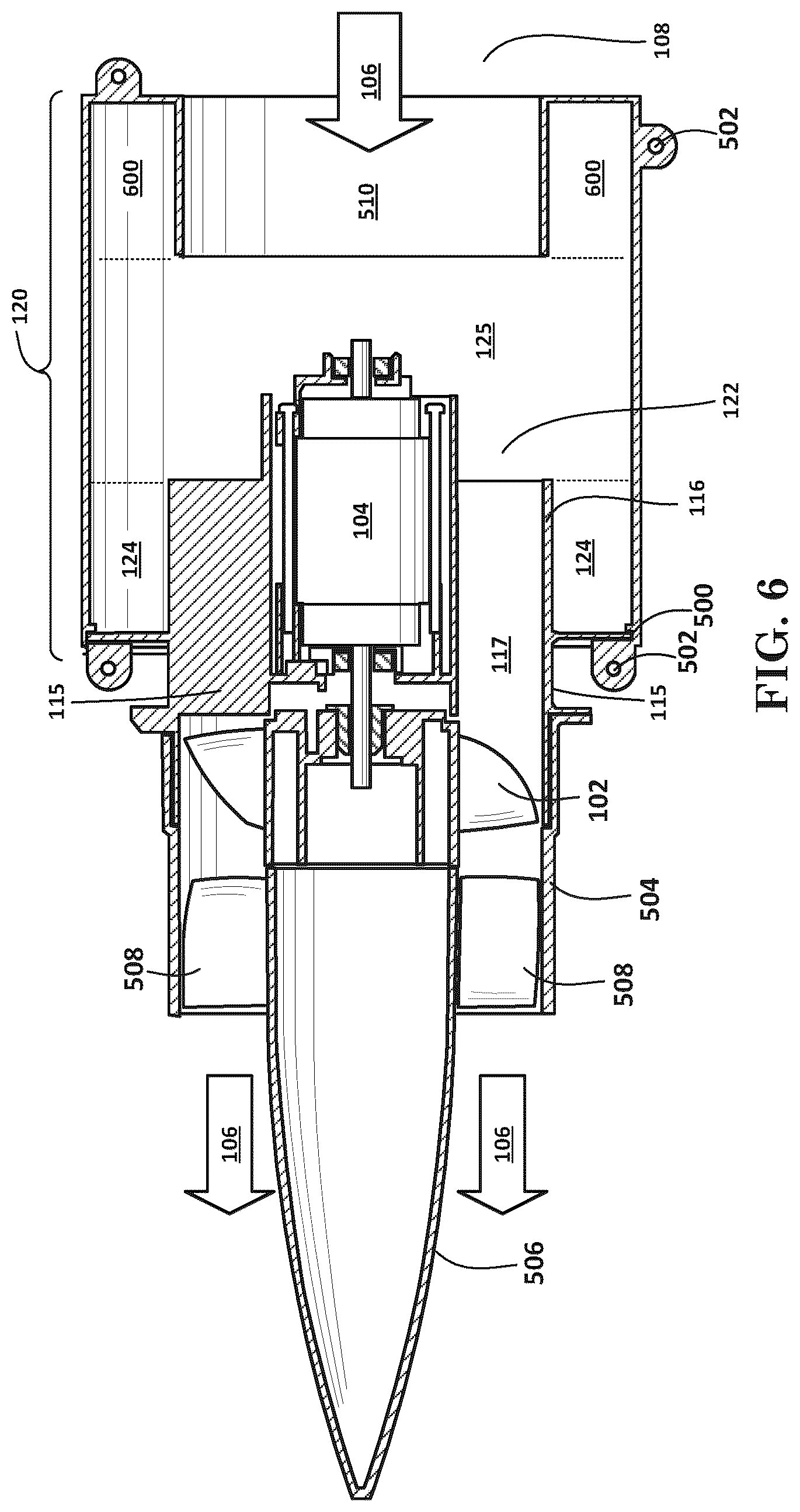 Patent US12492715 Figure 5 – Debris blower with sound attenuation resonator
