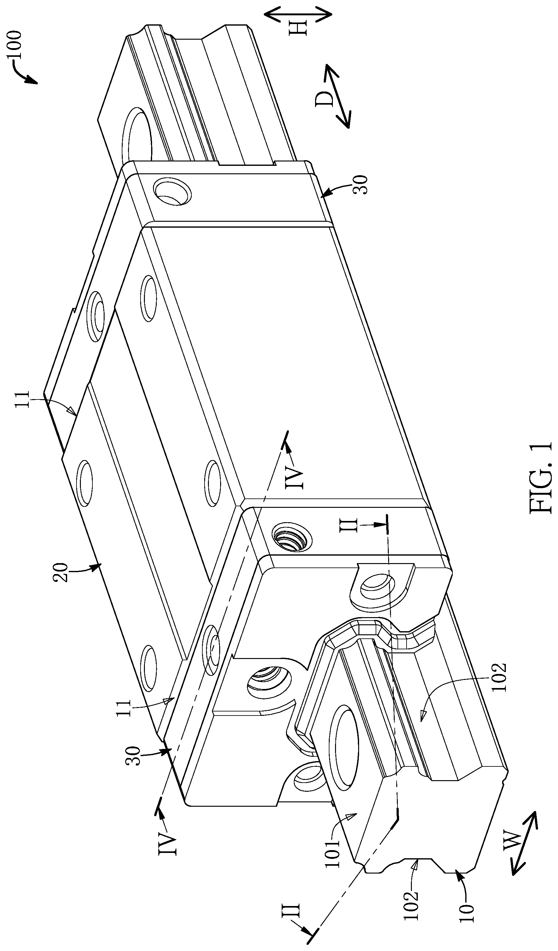 Patent US12492724 Figure 1 – Linear guideway and upper dustproof member thereof