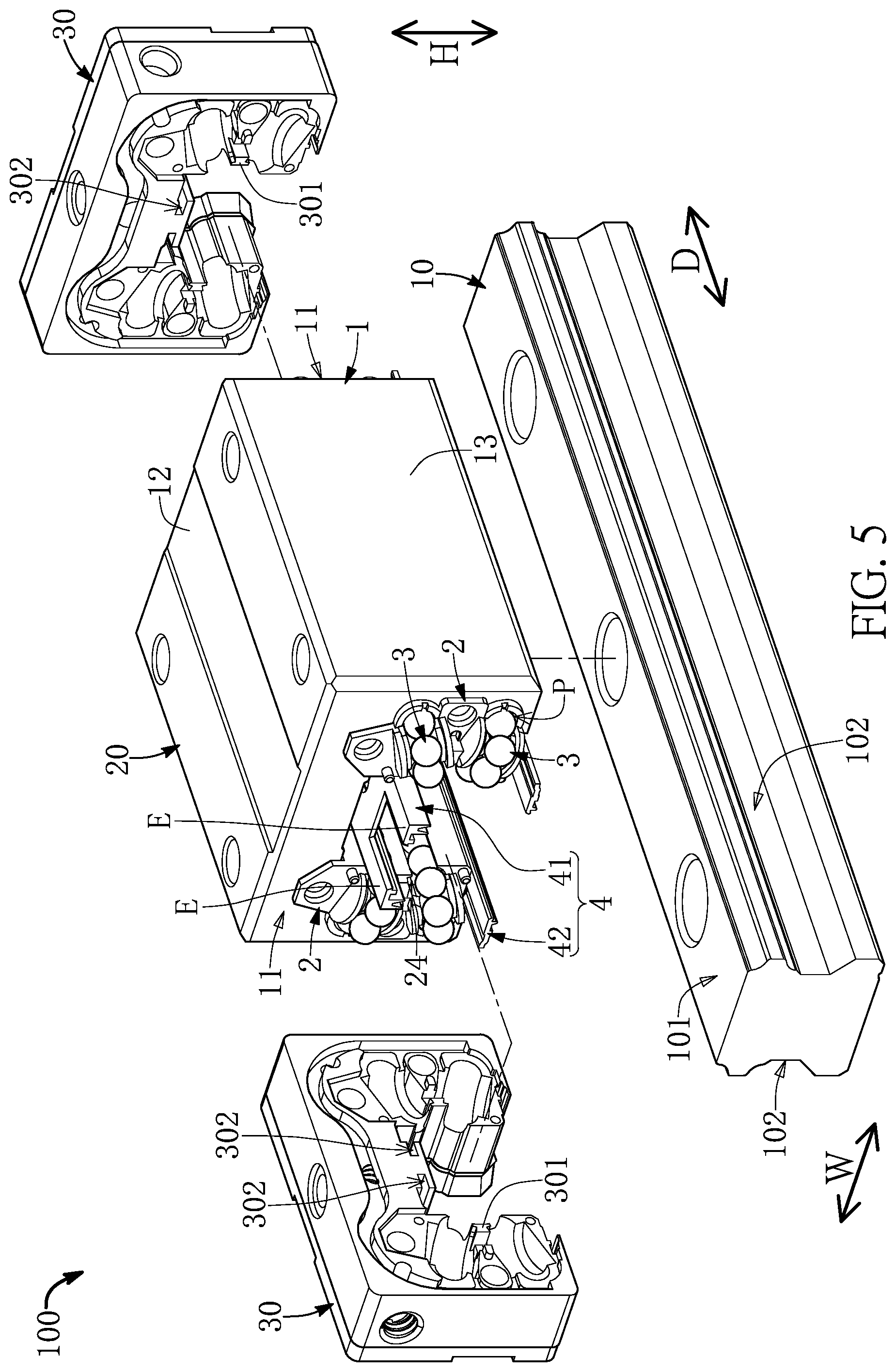 Patent US12492724 Figure 5 – Linear guideway and upper dustproof member thereof