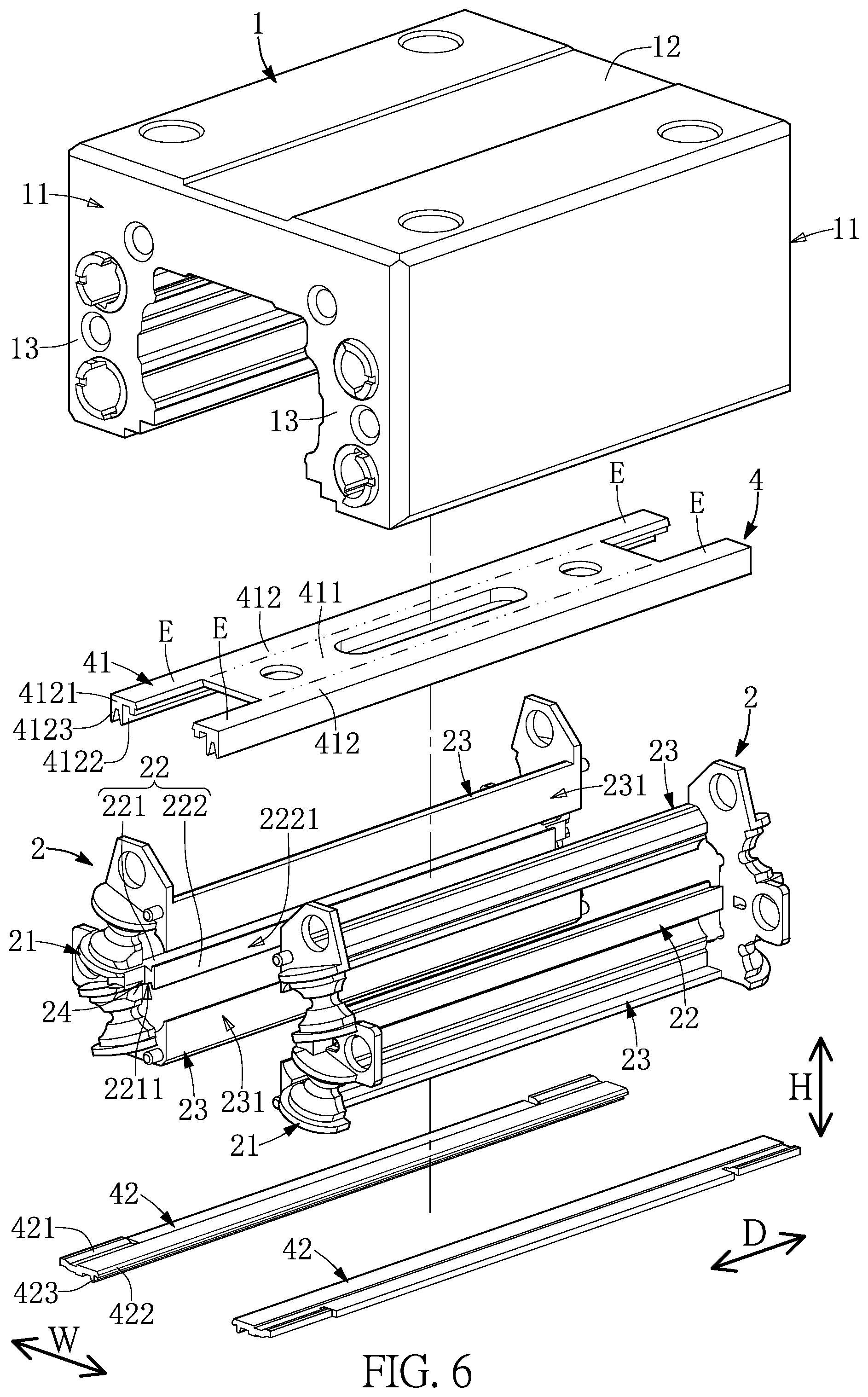 Patent US12492724 Figure 6 – Linear guideway and upper dustproof member thereof