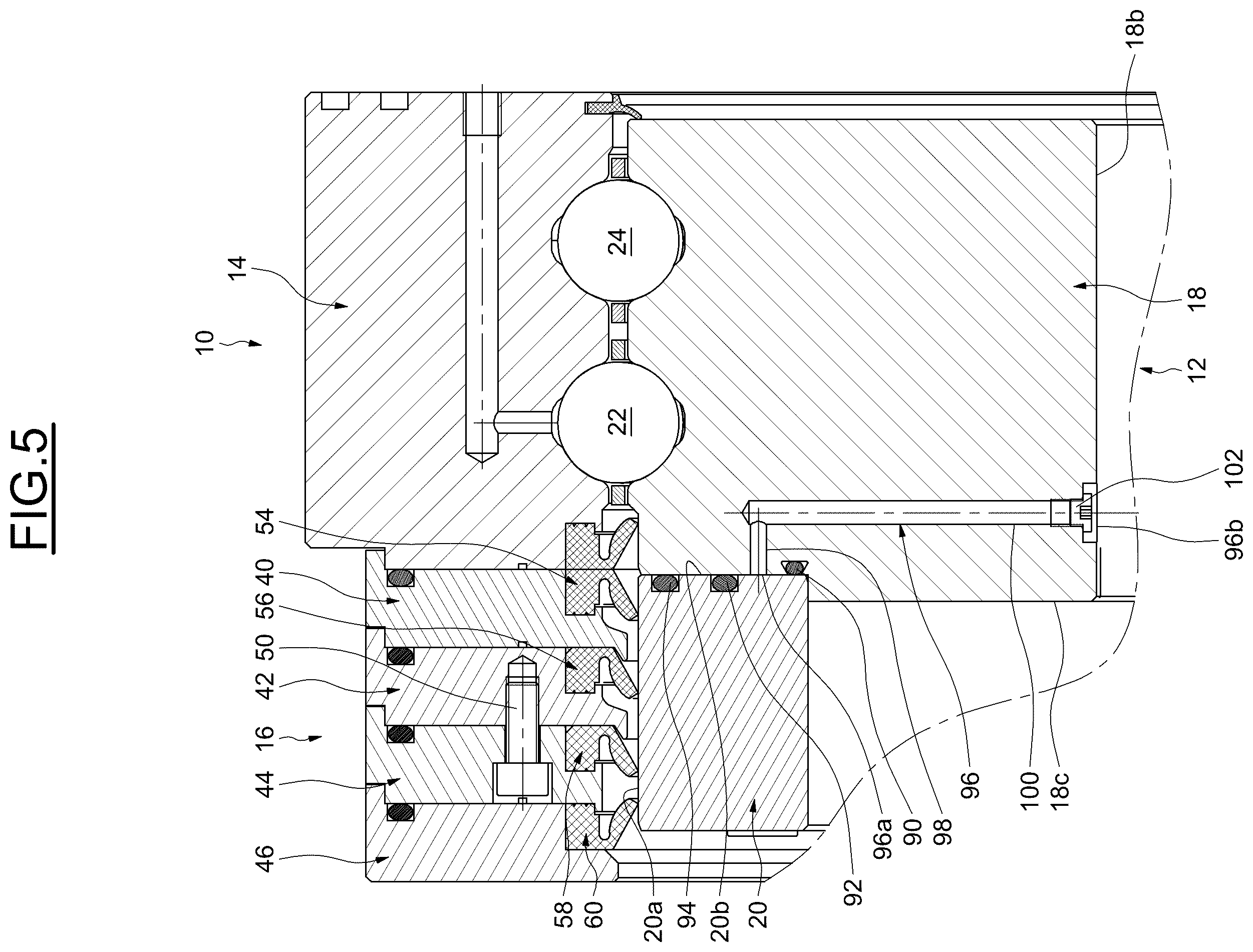Patent US12492728 Figure 5 – Rolling-element bearing with seals and leakage test channel