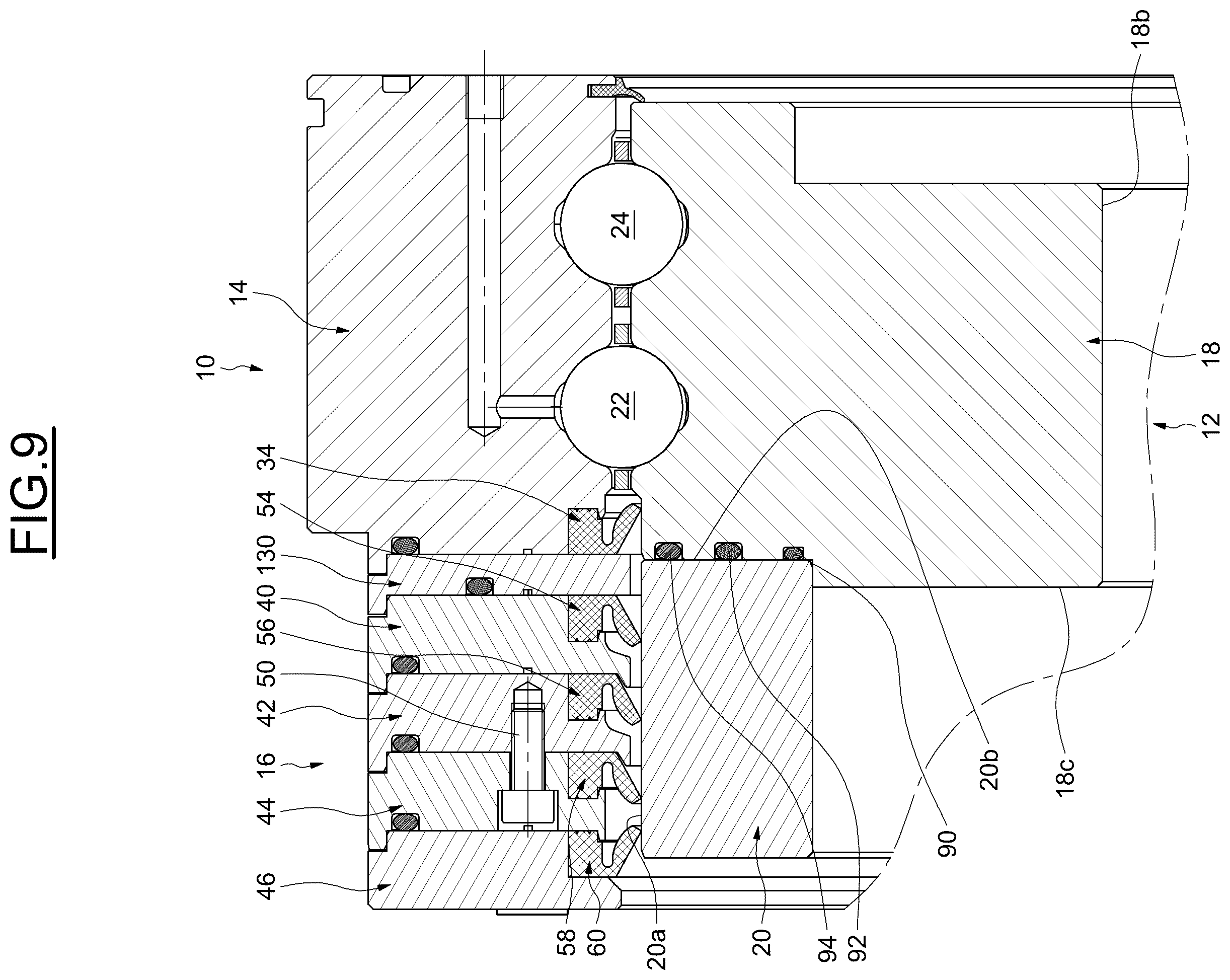 Patent US12492728 Figure 9 – Rolling-element bearing with seals and leakage test channel