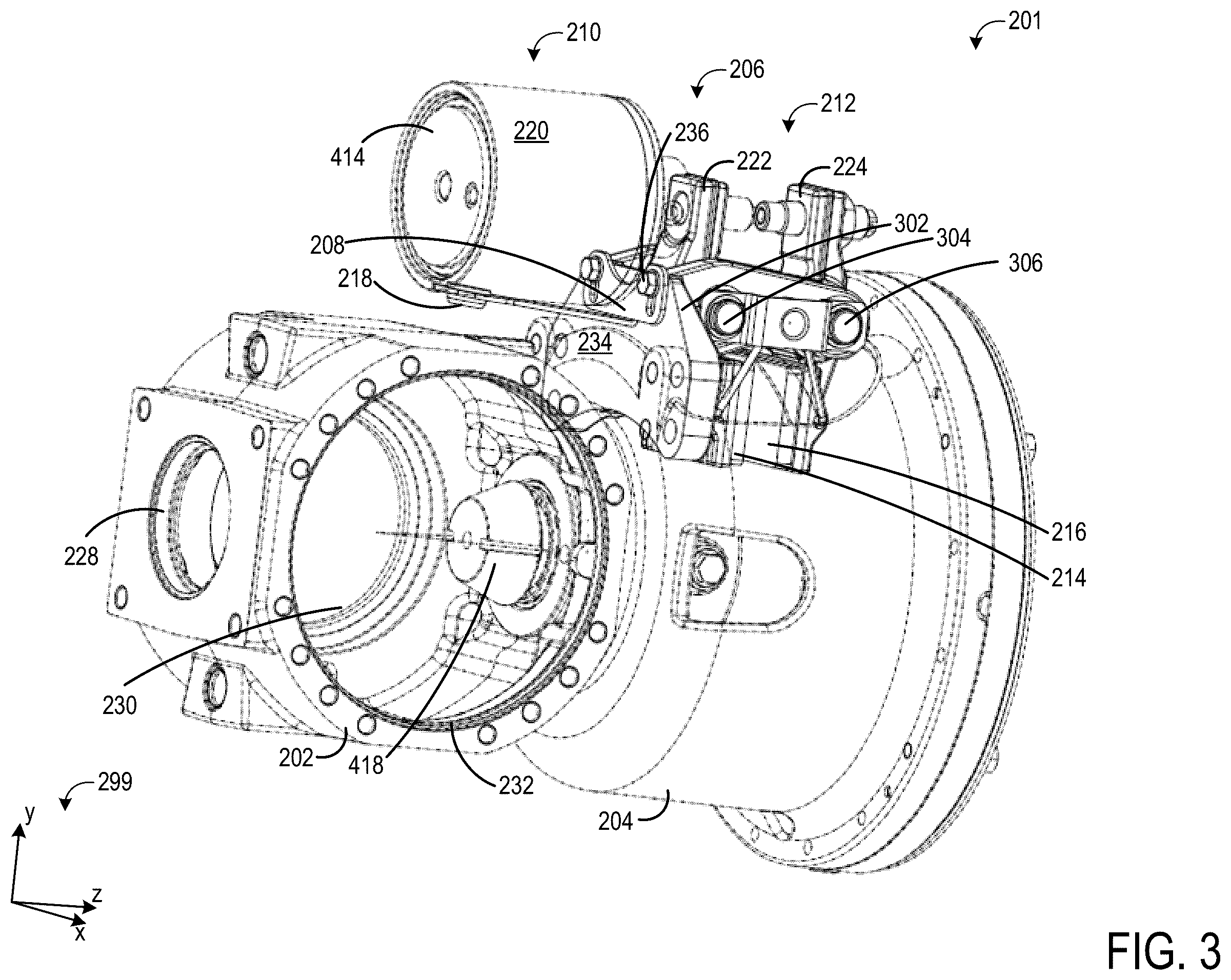 Patent US12492729 Figure 3 – Anti-vibration support for an external spring applied hydraulic release brake assembly
