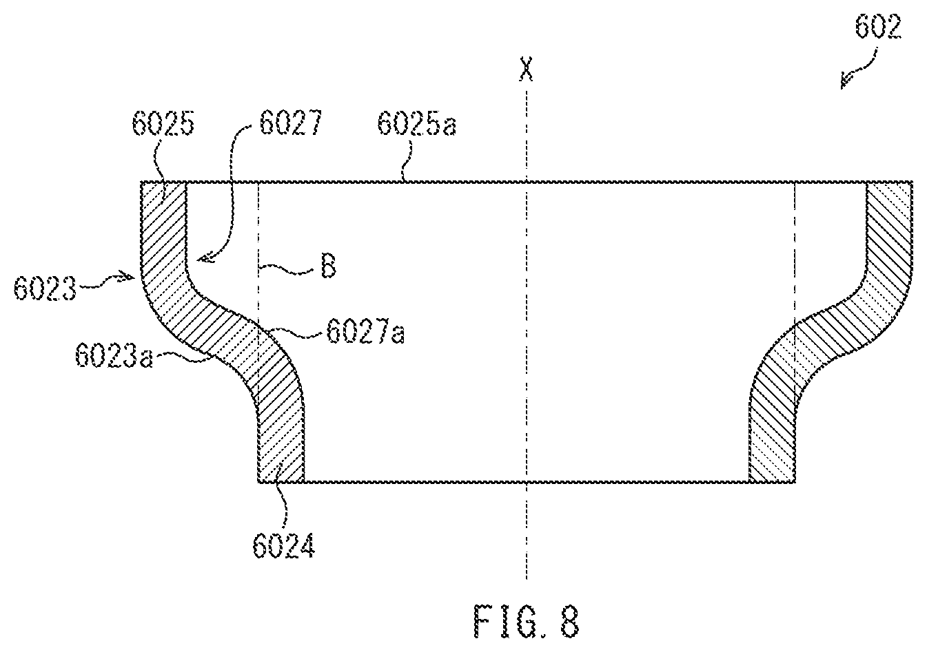 Patent US12492732 Figure 8 – Attachment structure of brake disk for railway vehicle, and brake disk unit using same