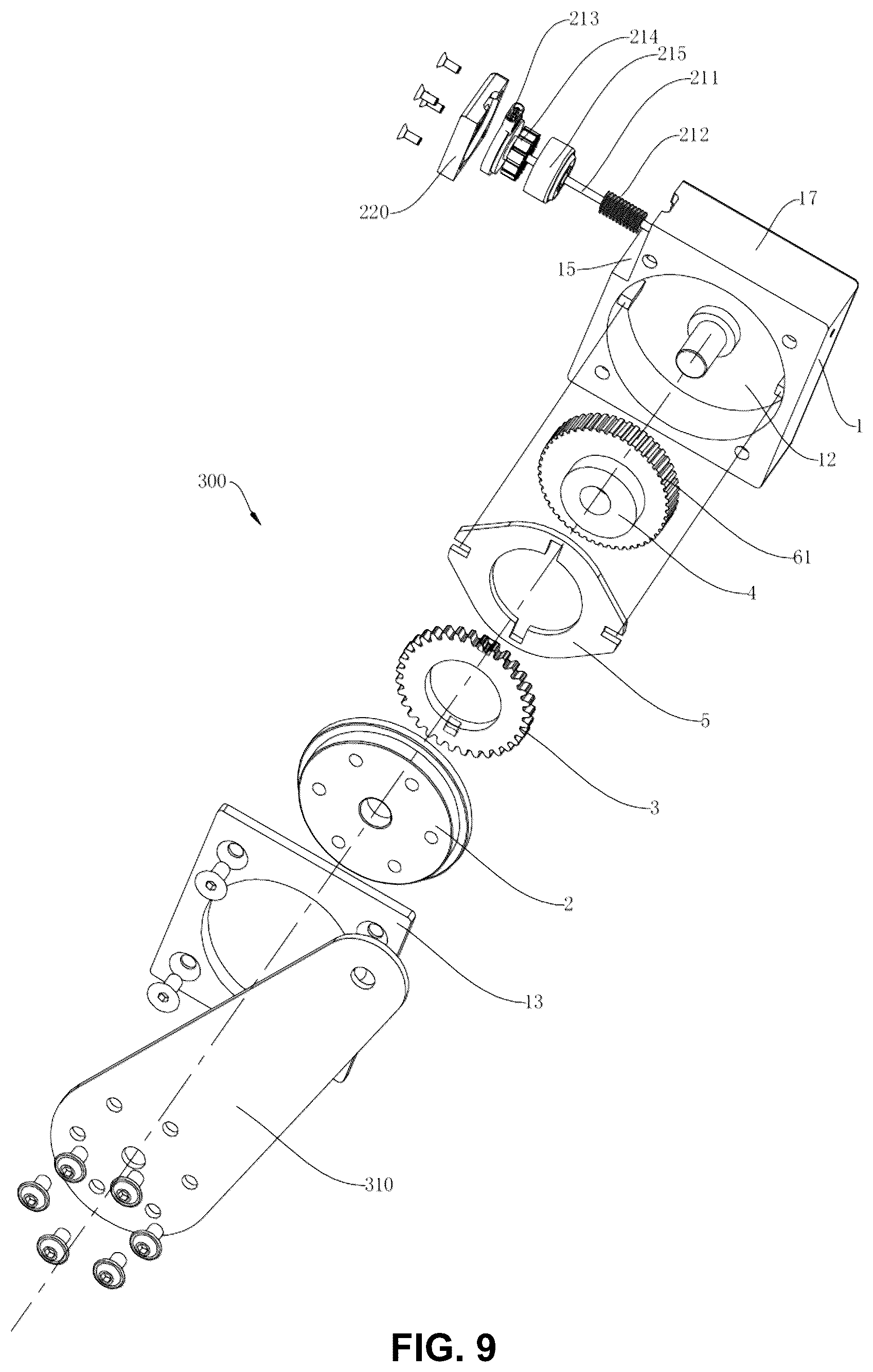 Patent US12492740 Figure 9 – Speed reducer, joint assembly and electric pendulum