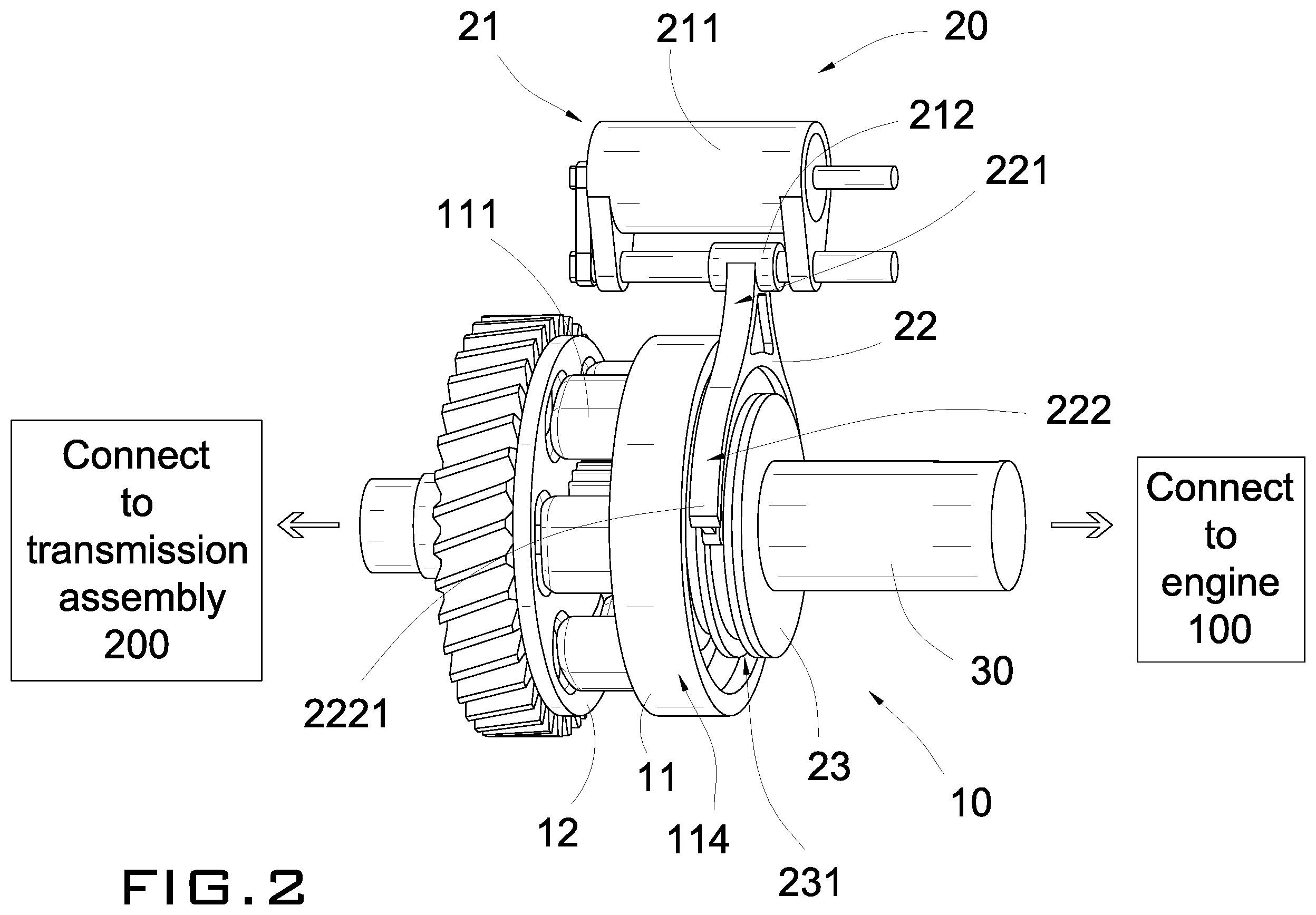 Patent US12492748 Figure 2 – Gear shifting assembly with solenoid actuation arrangement
