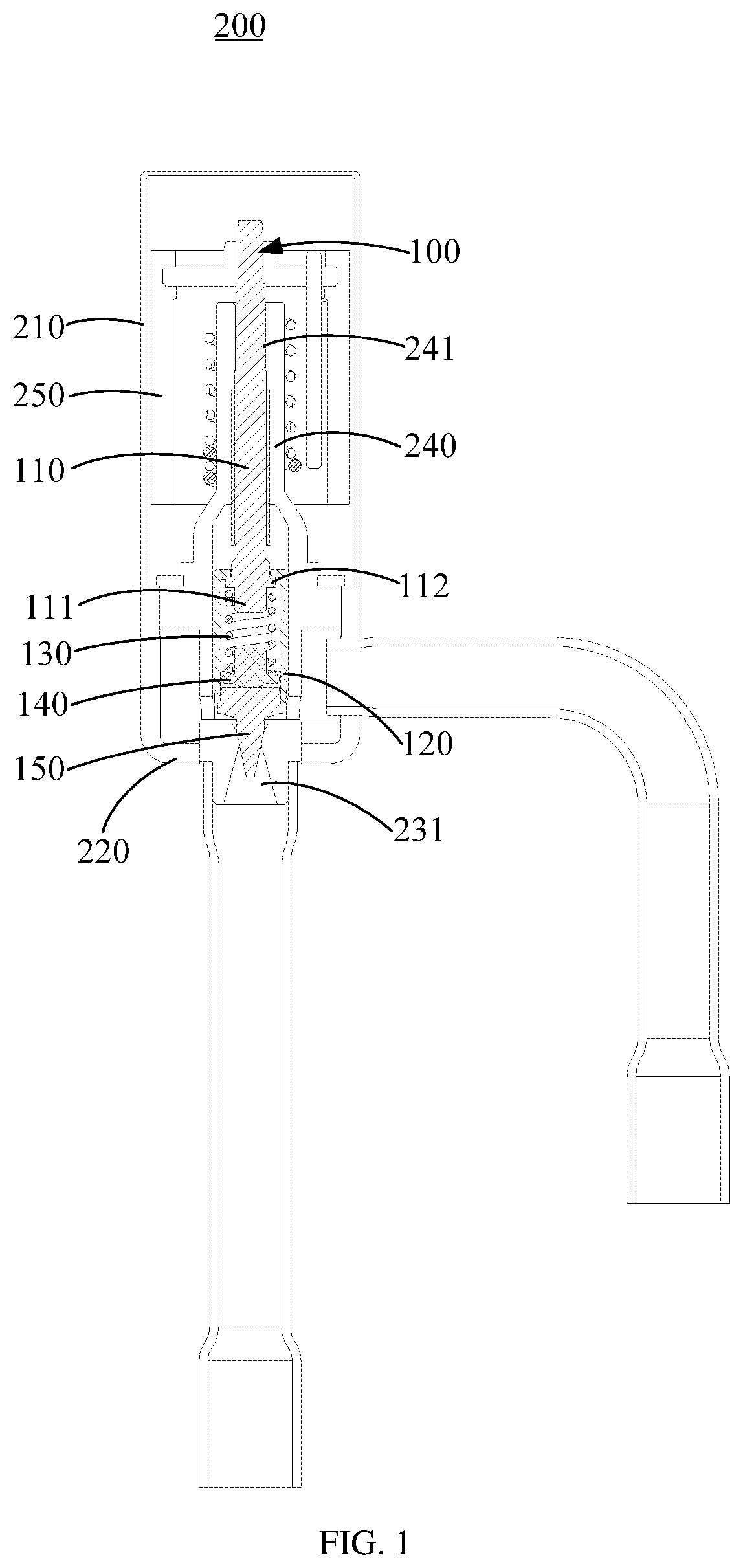 Patent US12492754 Figure 1 – Valve needle assembly, electronic expansion valve and refrigeration device