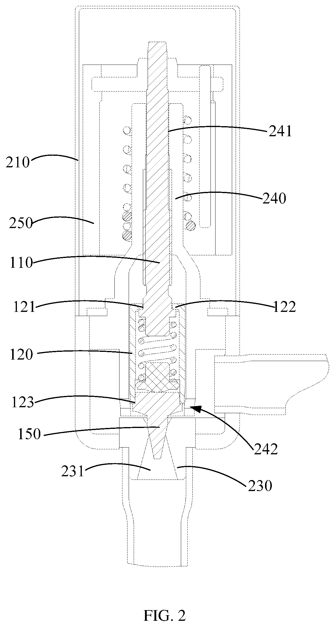 Patent US12492754 Figure 2 – Valve needle assembly, electronic expansion valve and refrigeration device