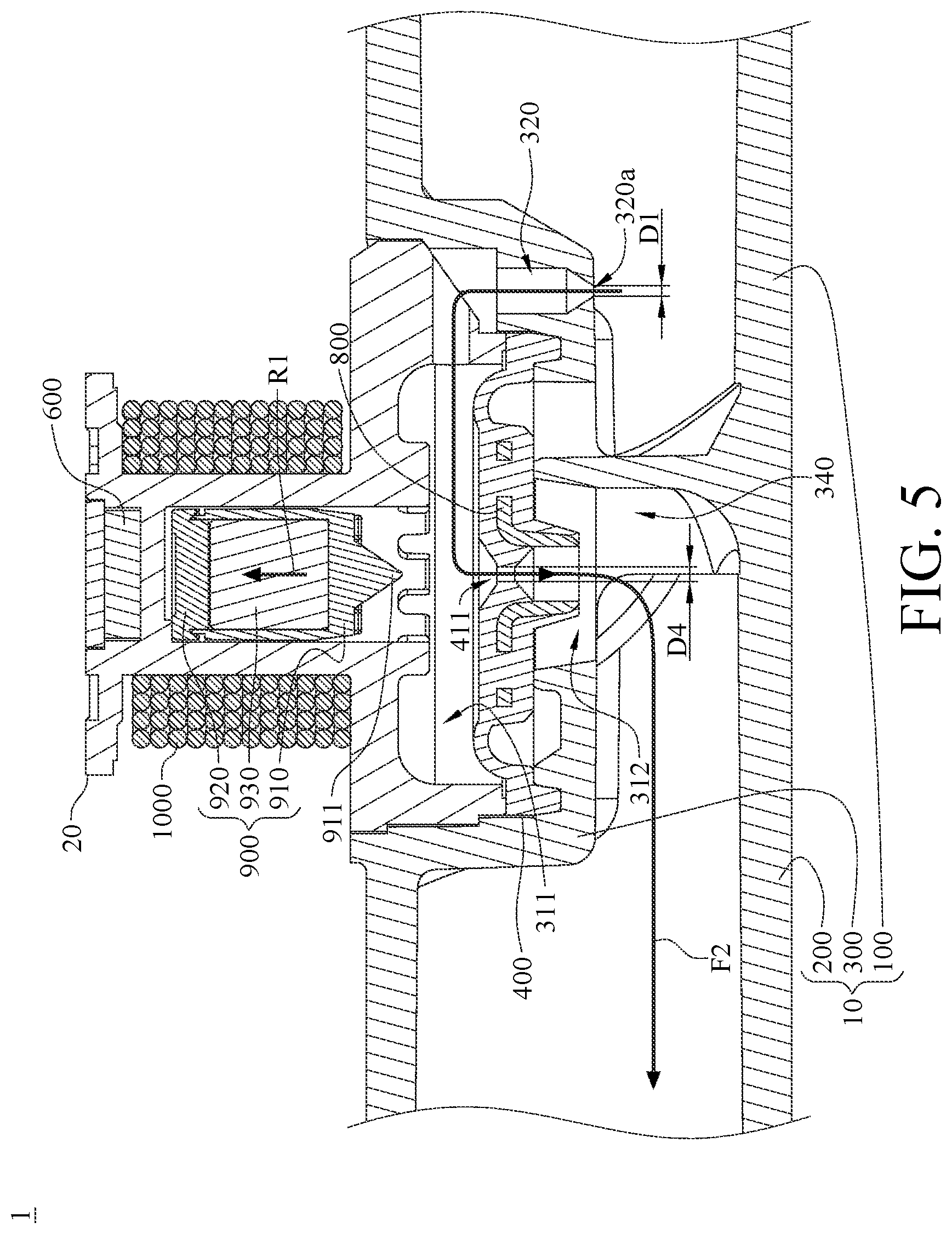 Patent US12492758 Figure 5 – Anti-blockage pipeline structure with valve
