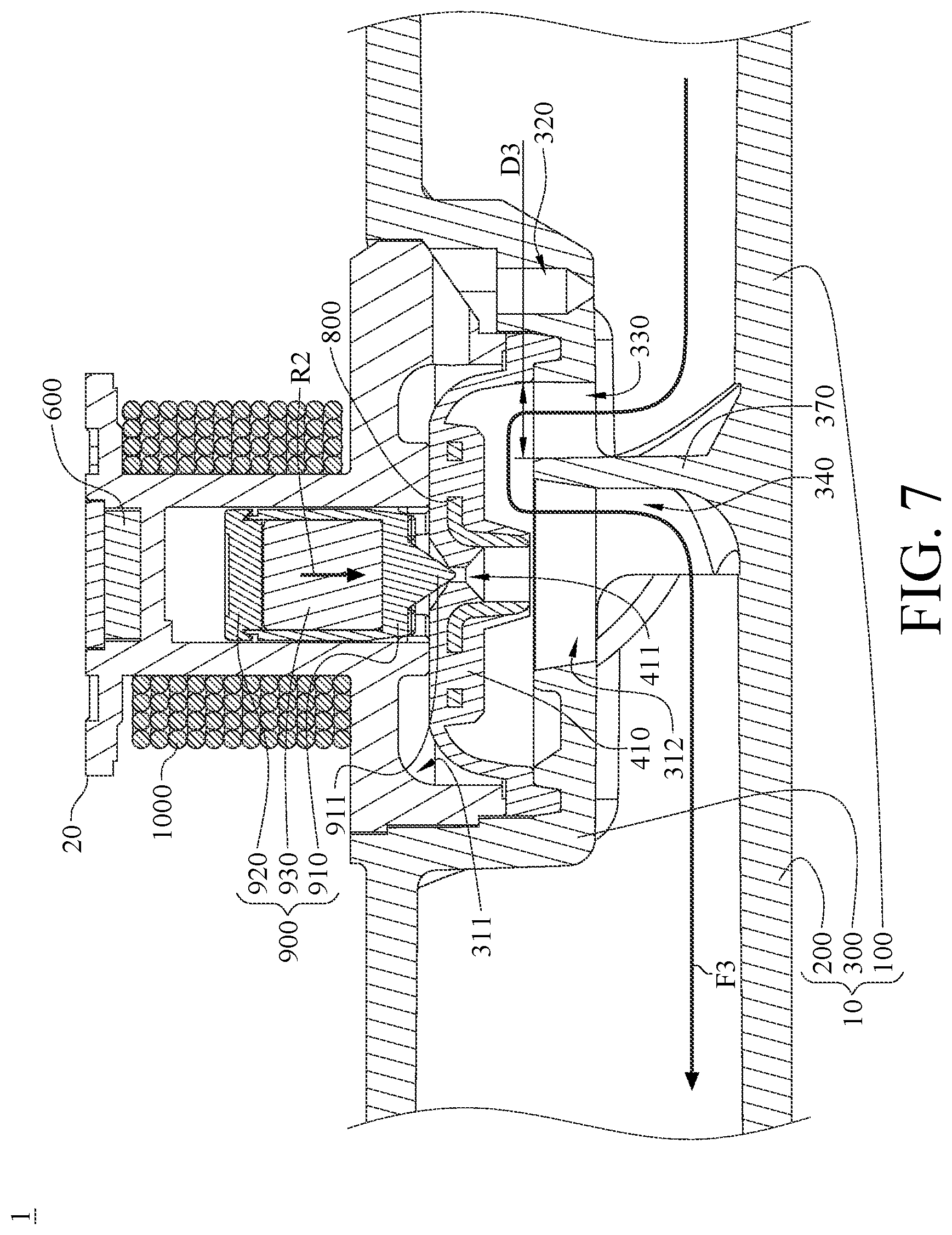 Patent US12492758 Figure 7 – Anti-blockage pipeline structure with valve