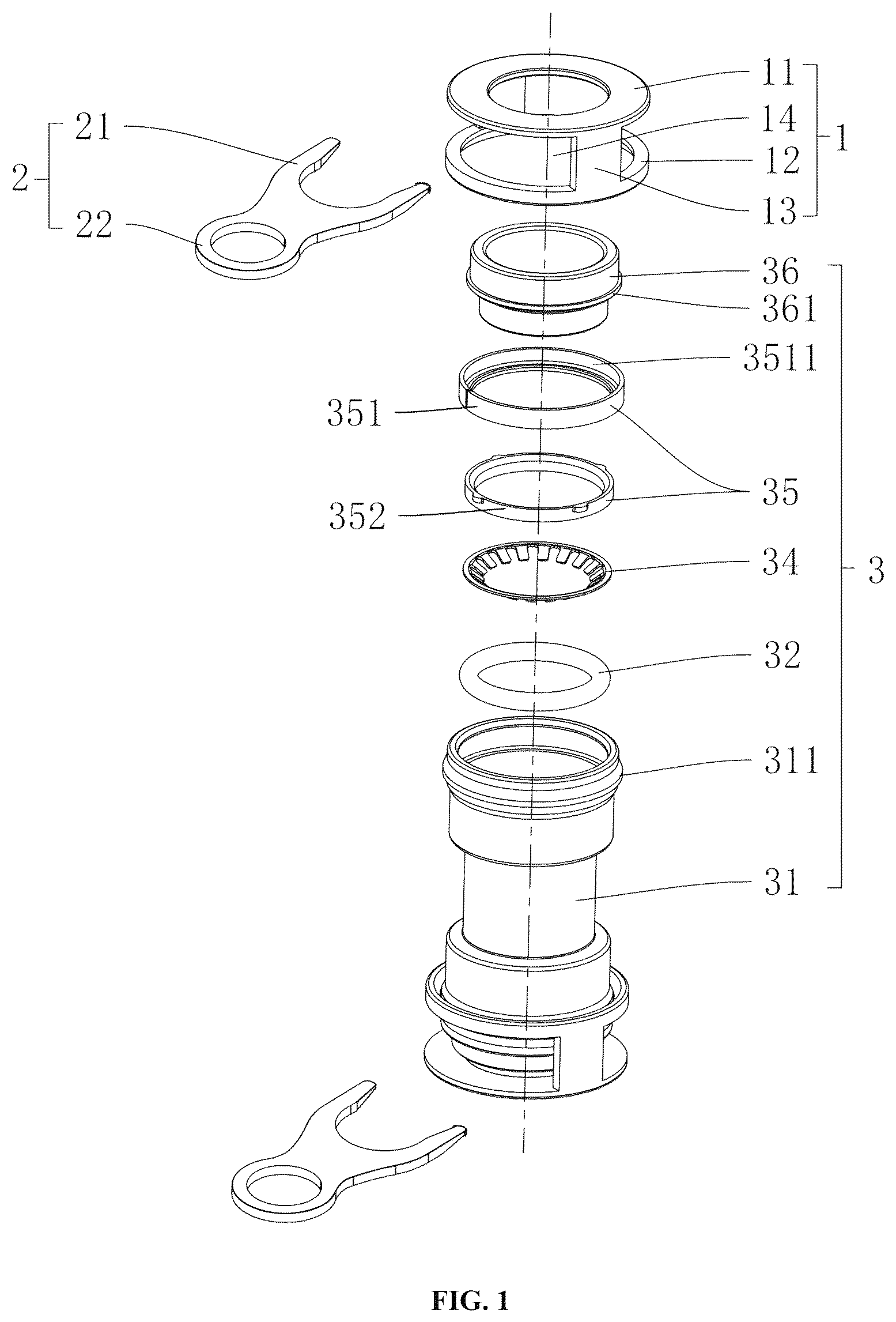 Patent US12492768 Figure 1 – Conduit joint and auxiliary release component thereof