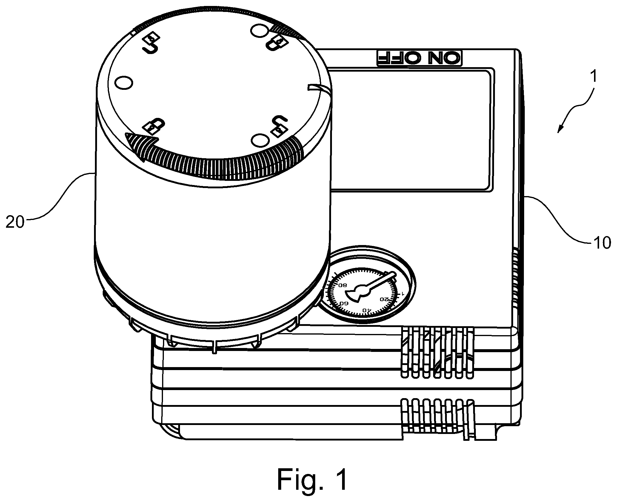 Patent US12492771 — Compressor for a device for sealing pneumatic tires by means of a sealing liquid — Figure 1