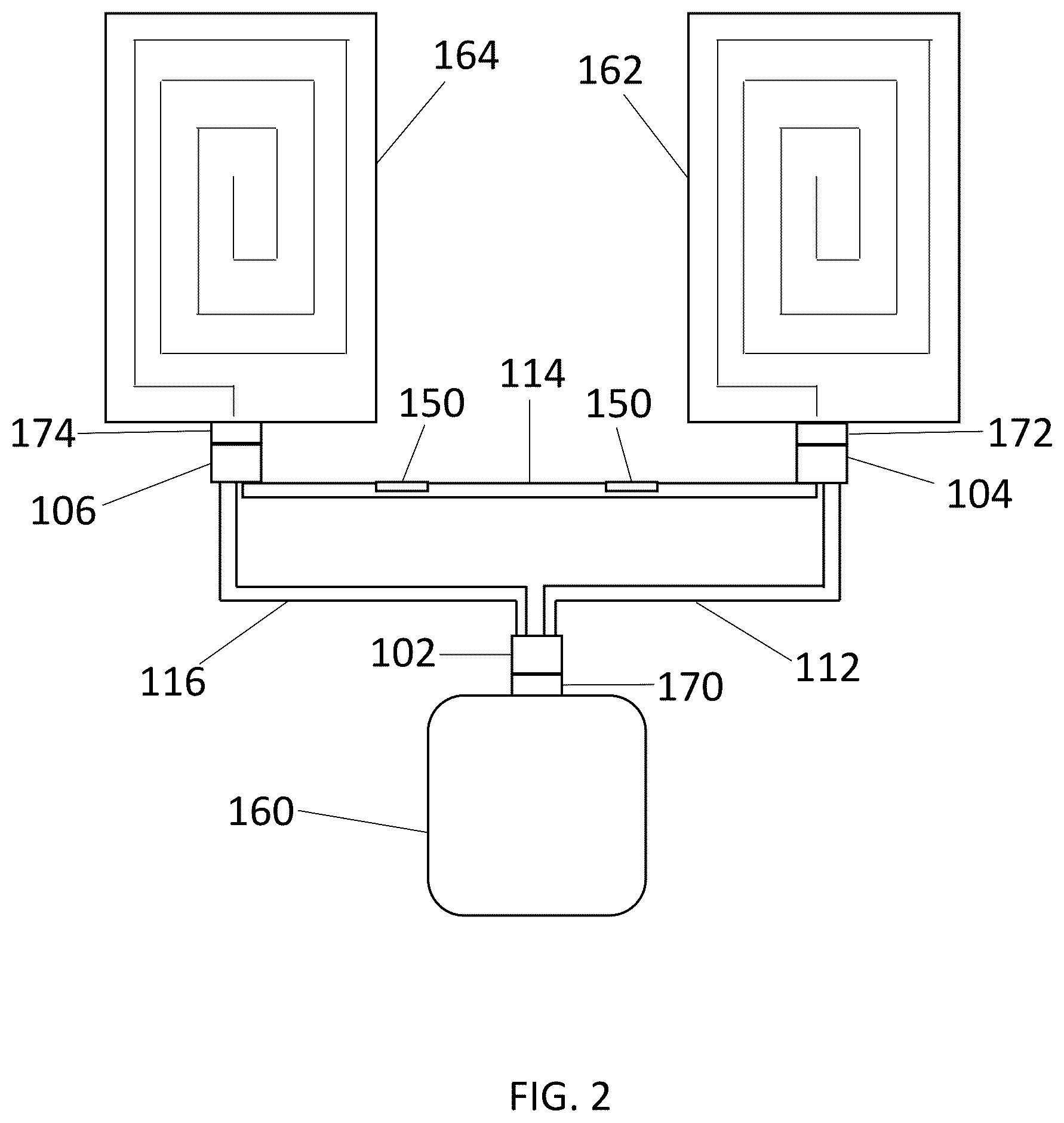 Patent US12492773 Figure 2 – Wye connector for a plurality of devices connected to a fluid source