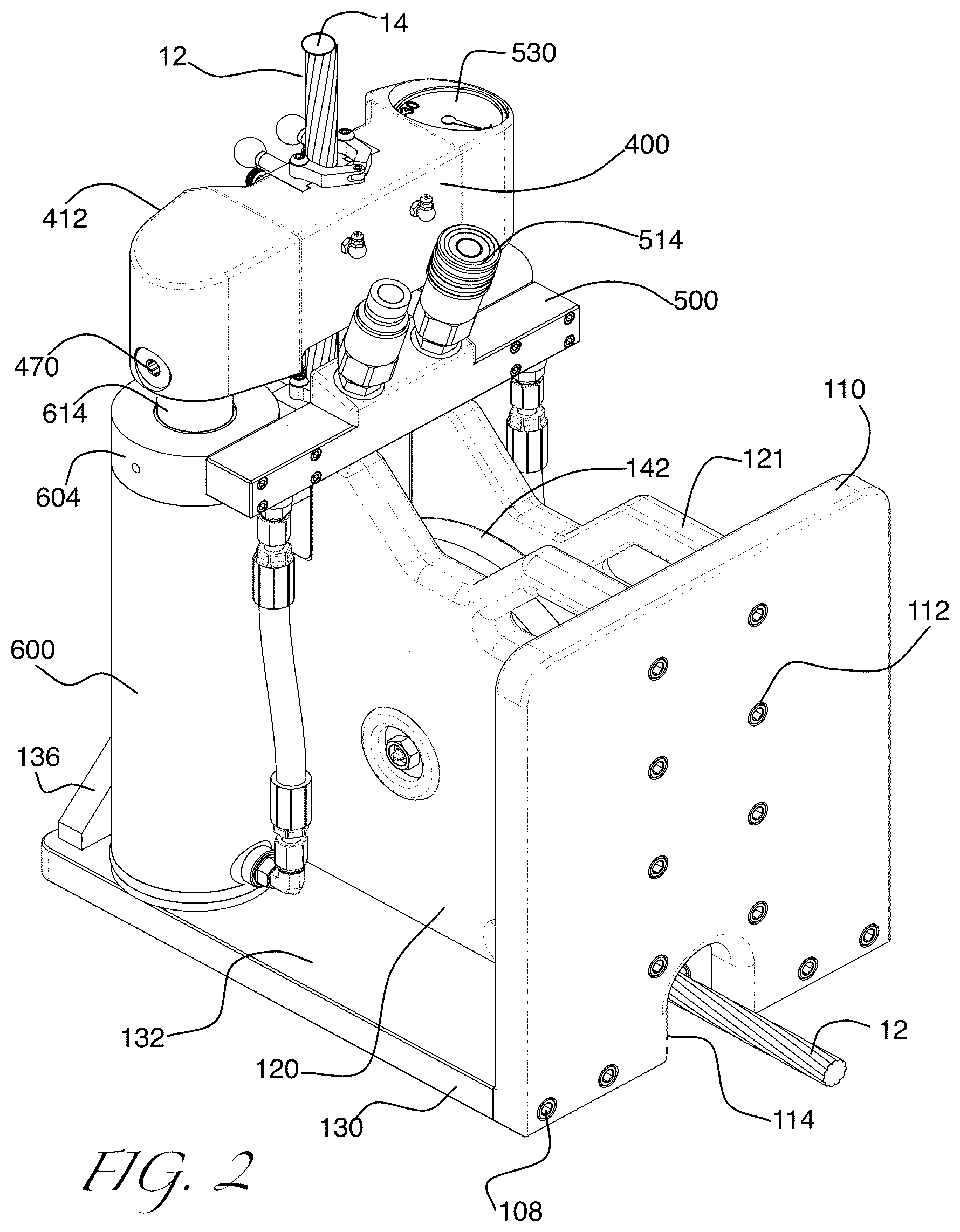 Patent US12492776 Figure 2 – Apparatus for lateral cable pulling and pipe replacement