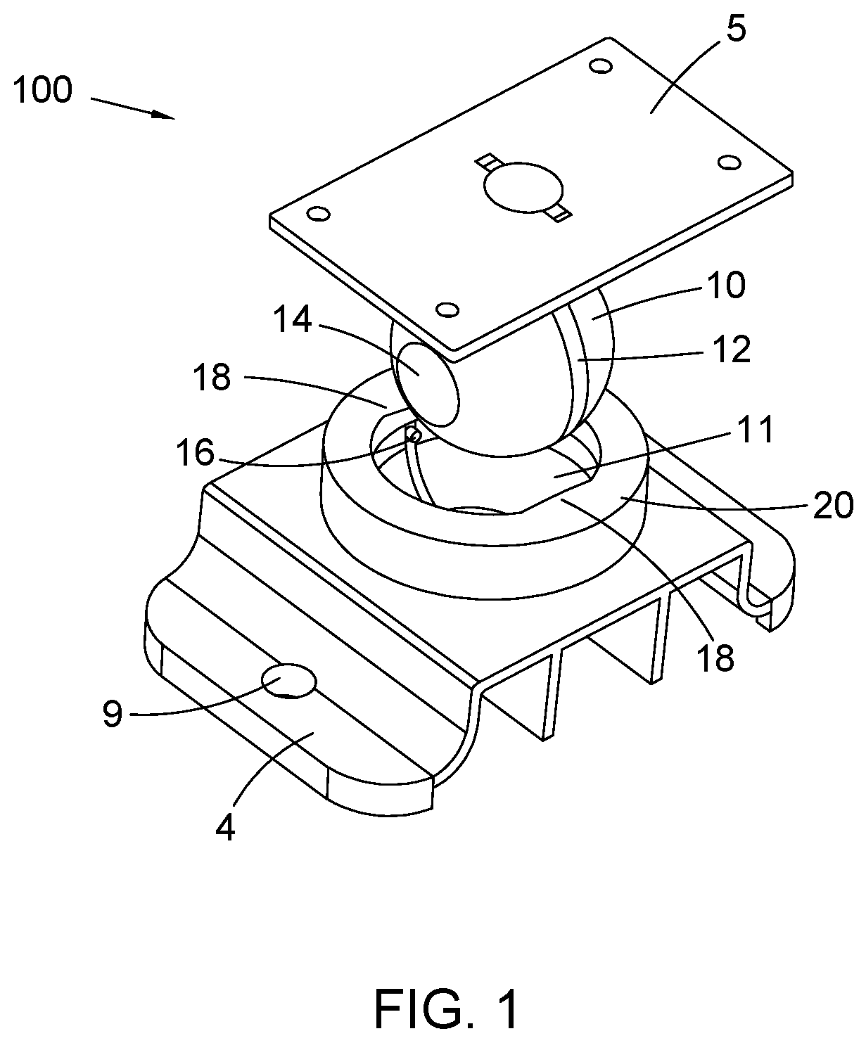 Patent US12492778 Figure 1 – Ball and socket joint
