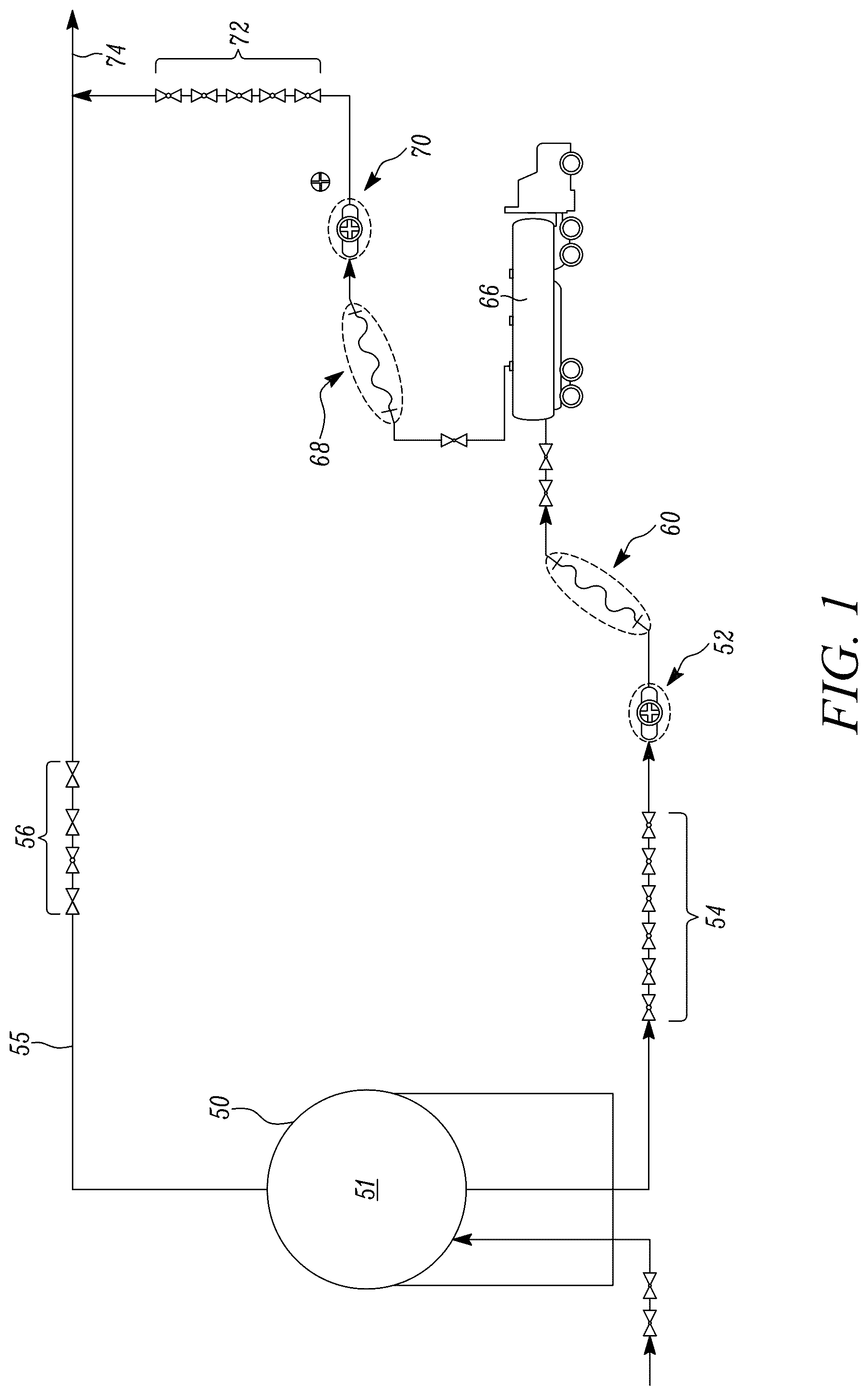 Patent US12492784 Figure 1 – System and method for high flow rate liquid hydrogen tank filling