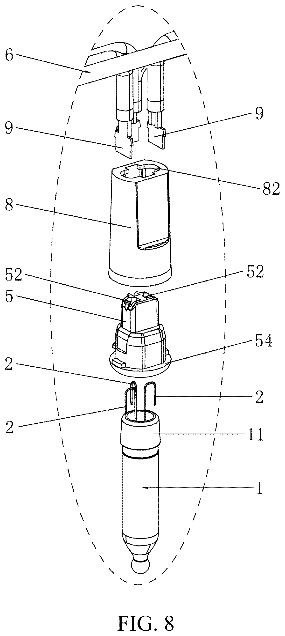 Patent US12492786 Figure 8 – Light emitting diode (LED) light bulb and string light using LED light bulb