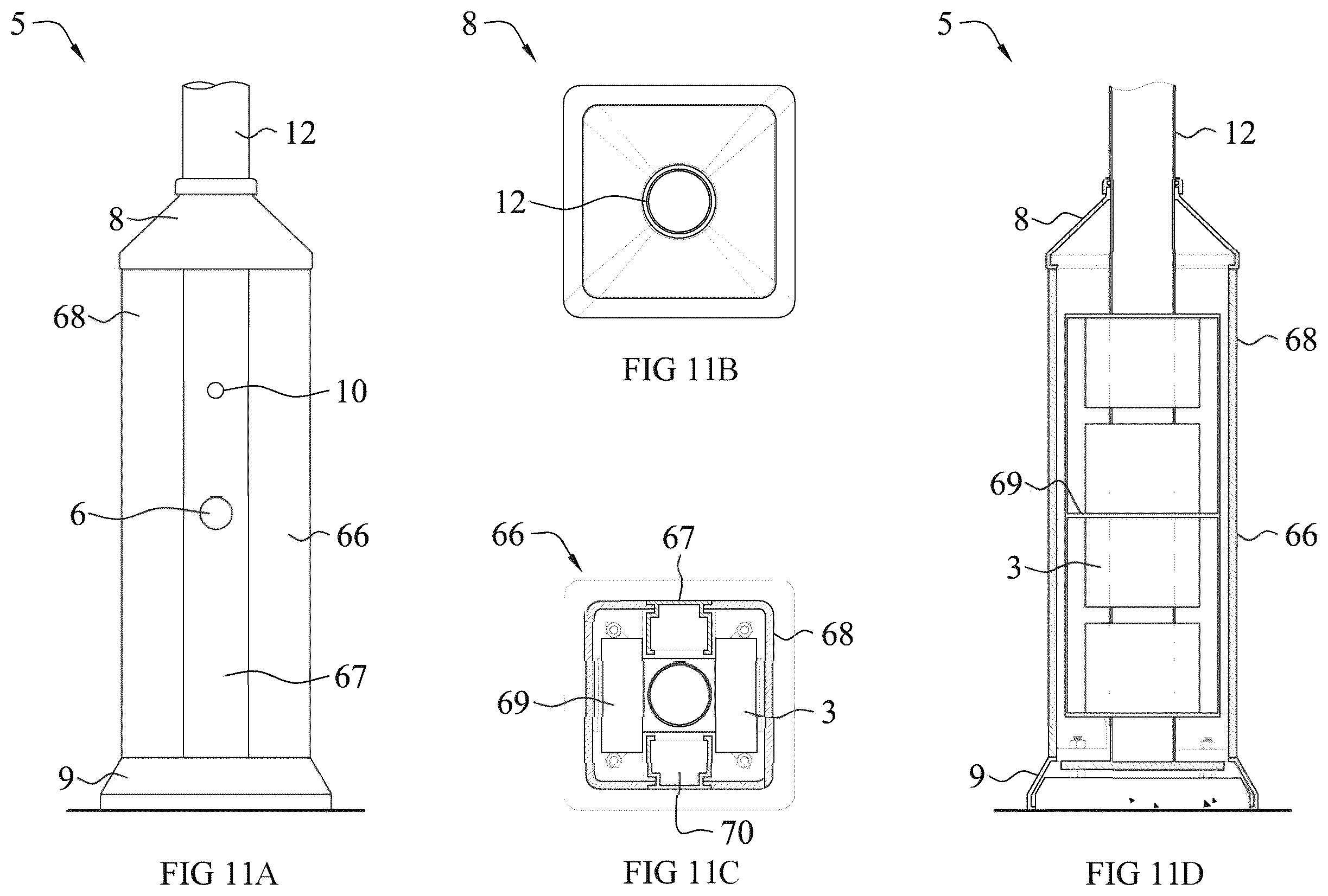 Patent US12492788 Figure 11 – Delta luminaire—photovoltaic powered roadway and area lighting luminaire