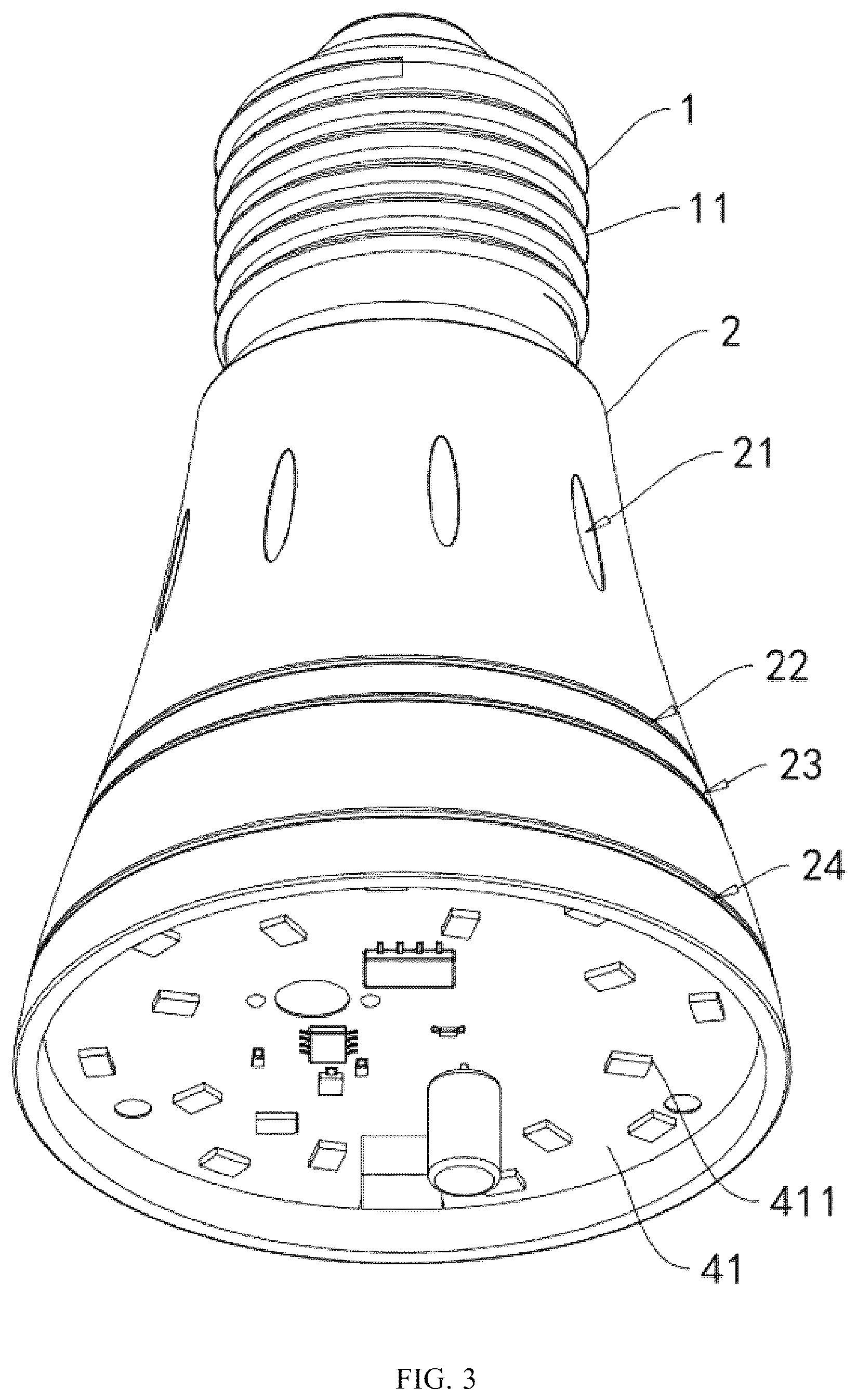 Patent US12492789 Figure 3 – Charging emergency light bulb